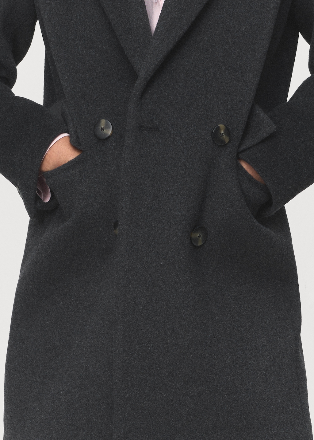 Mango Double-breasted wool coat