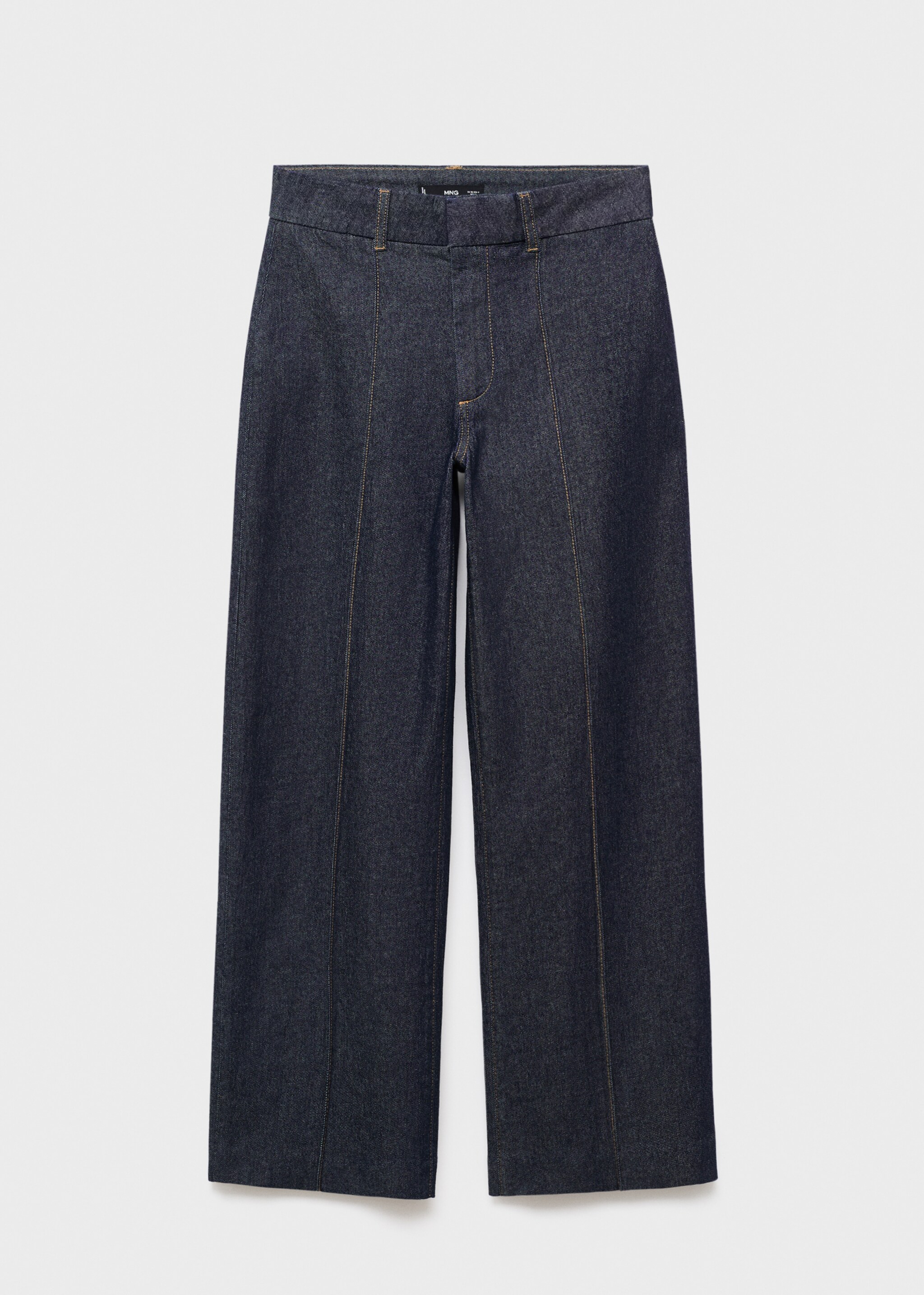 High-waisted culotte jeans with stitching - Article without model, Open Blue. Ref: 17015803-00.