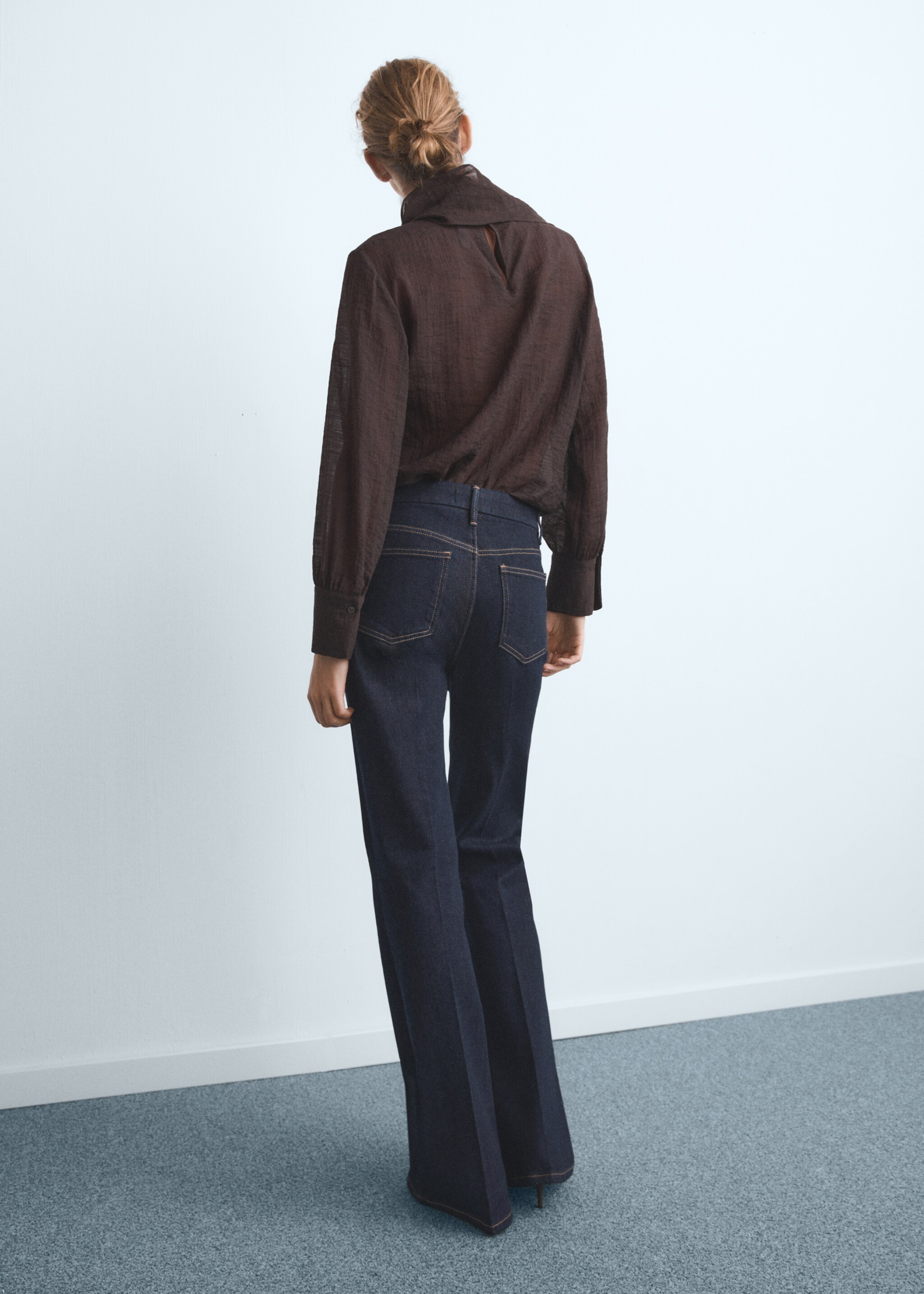Jean Violeta flare taille haute - Verso de l’article, Bleu. Ref: 17015805-00.