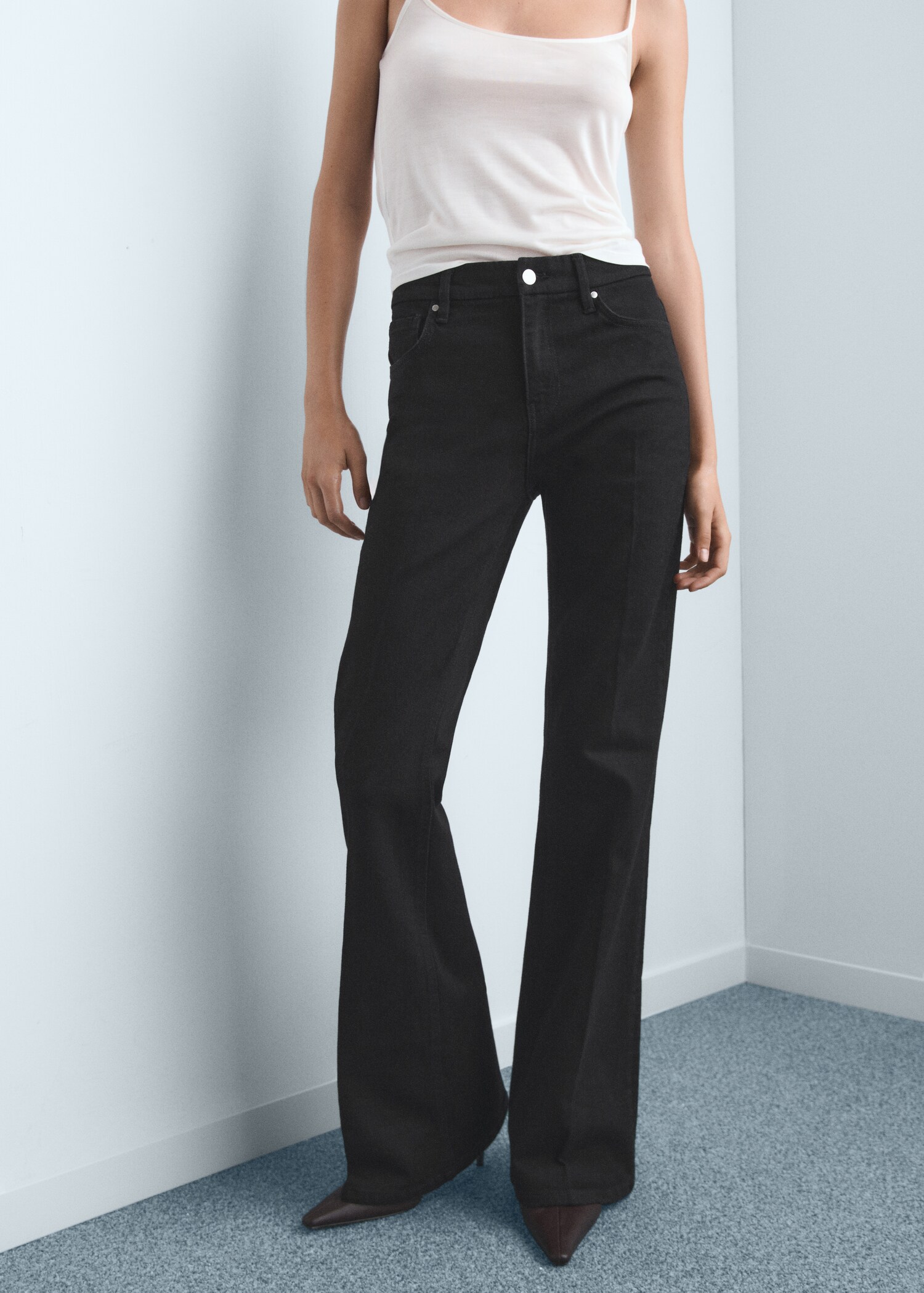 Violet flared high-rise jeans - Medium plane