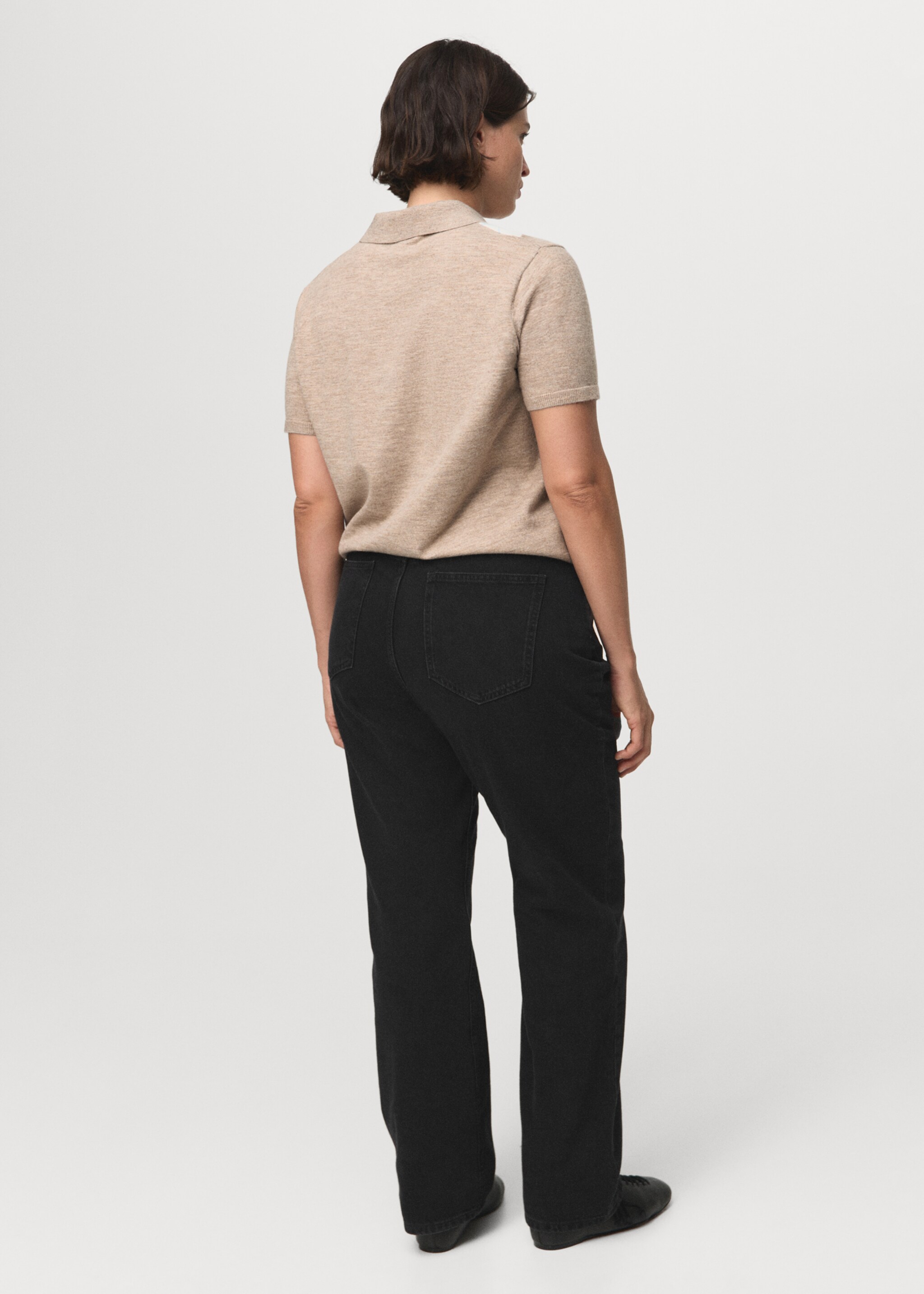 Matilda high-rise straight jeans - Details of the article 4, Black denim. Ref: 17015808-00.
