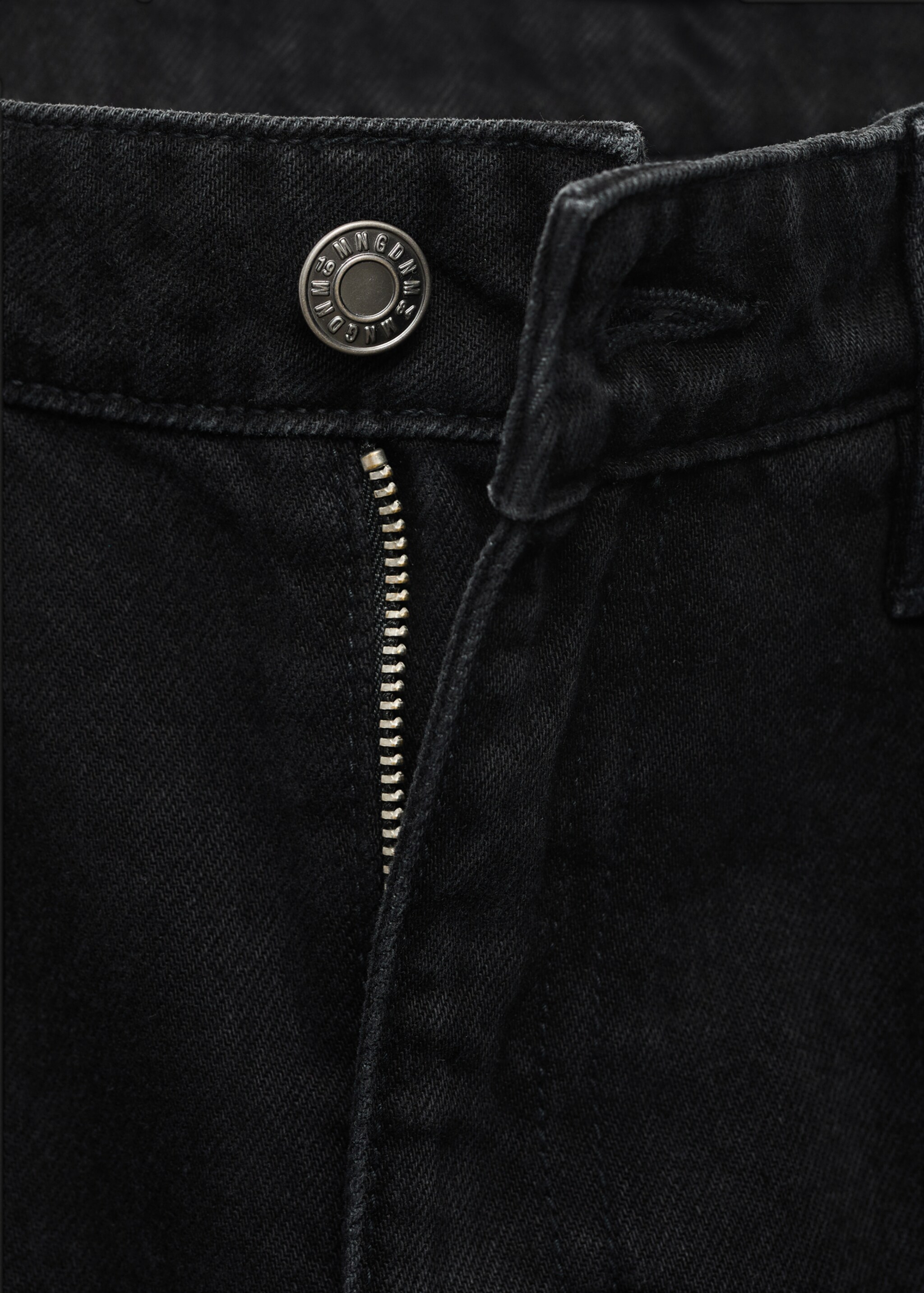 Matilda high-rise straight jeans - Details of the article 8, Black denim. Ref: 17015808-00.