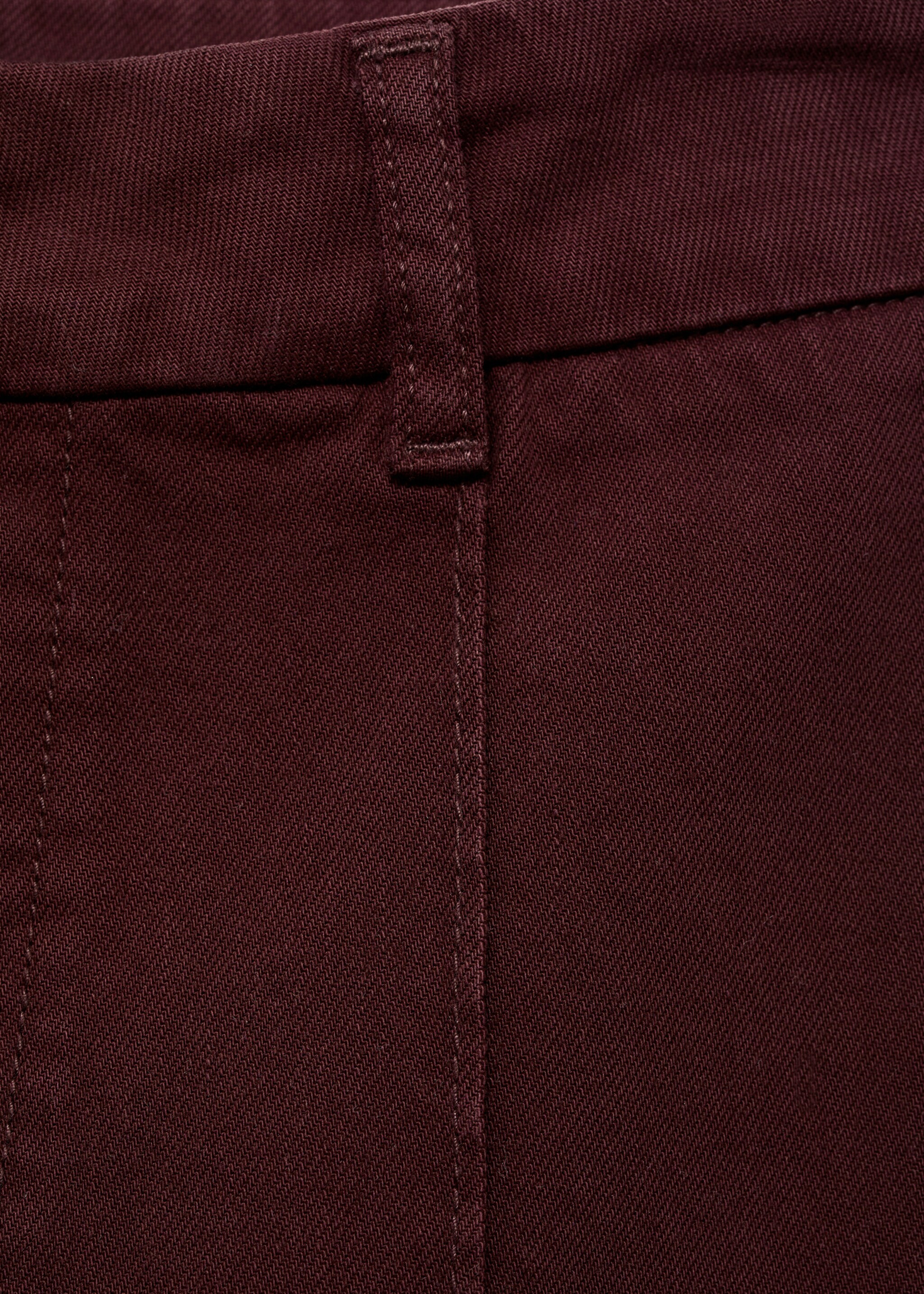 High-waisted wide leg jeans with stitching - Details of the article 0, Wine. Ref: 17015810-00.