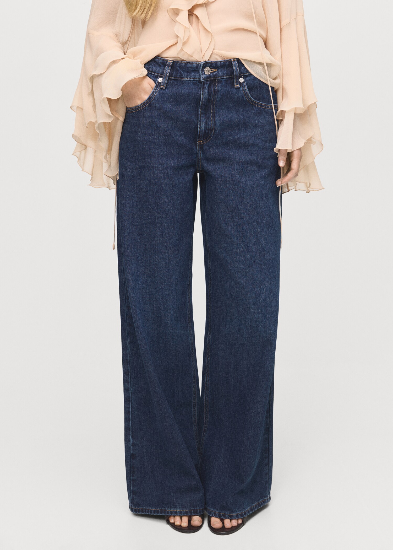 Low-rise wide-leg jeans - Medium plane