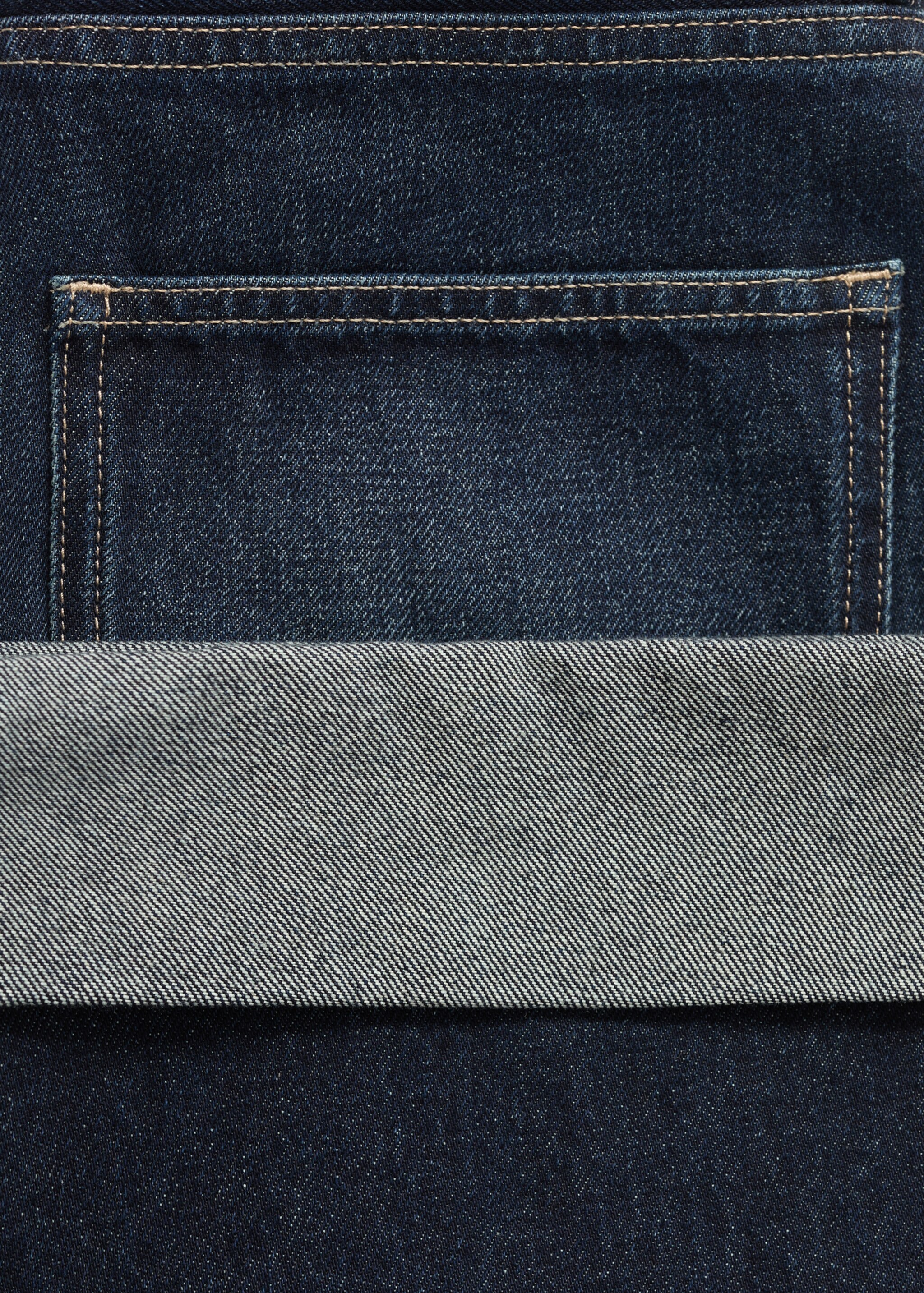 Wide-leg jeans with turn-up hem - Details of the article 0, Open Blue. Ref: 17015818-00.