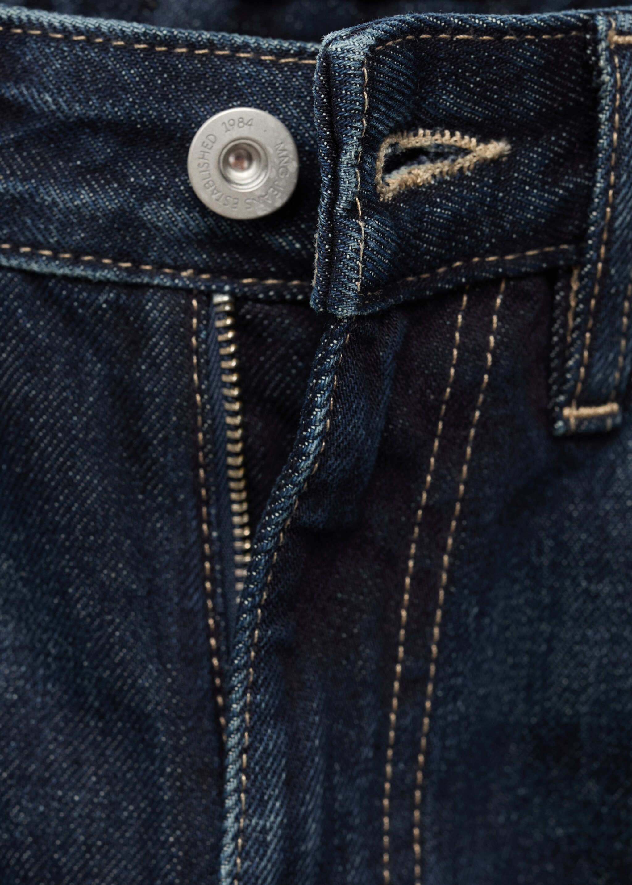 Wide-leg jeans with turn-up hem - Details of the article 8, Open Blue. Ref: 17015818-00.
