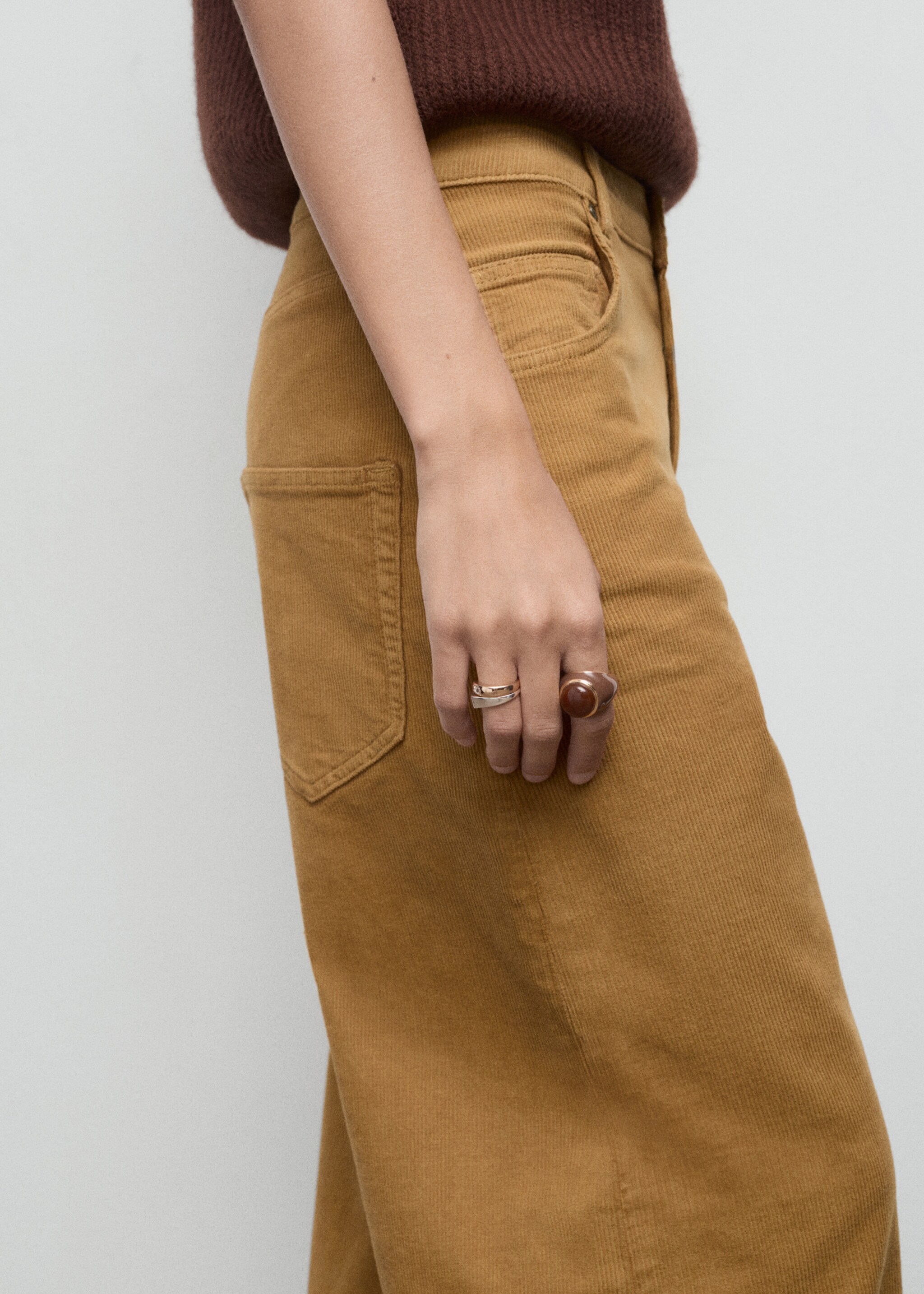 Wide-Leg-Cord-Jeans - Detail des Artikels 6, Karamell. Ref: 17015819-00.