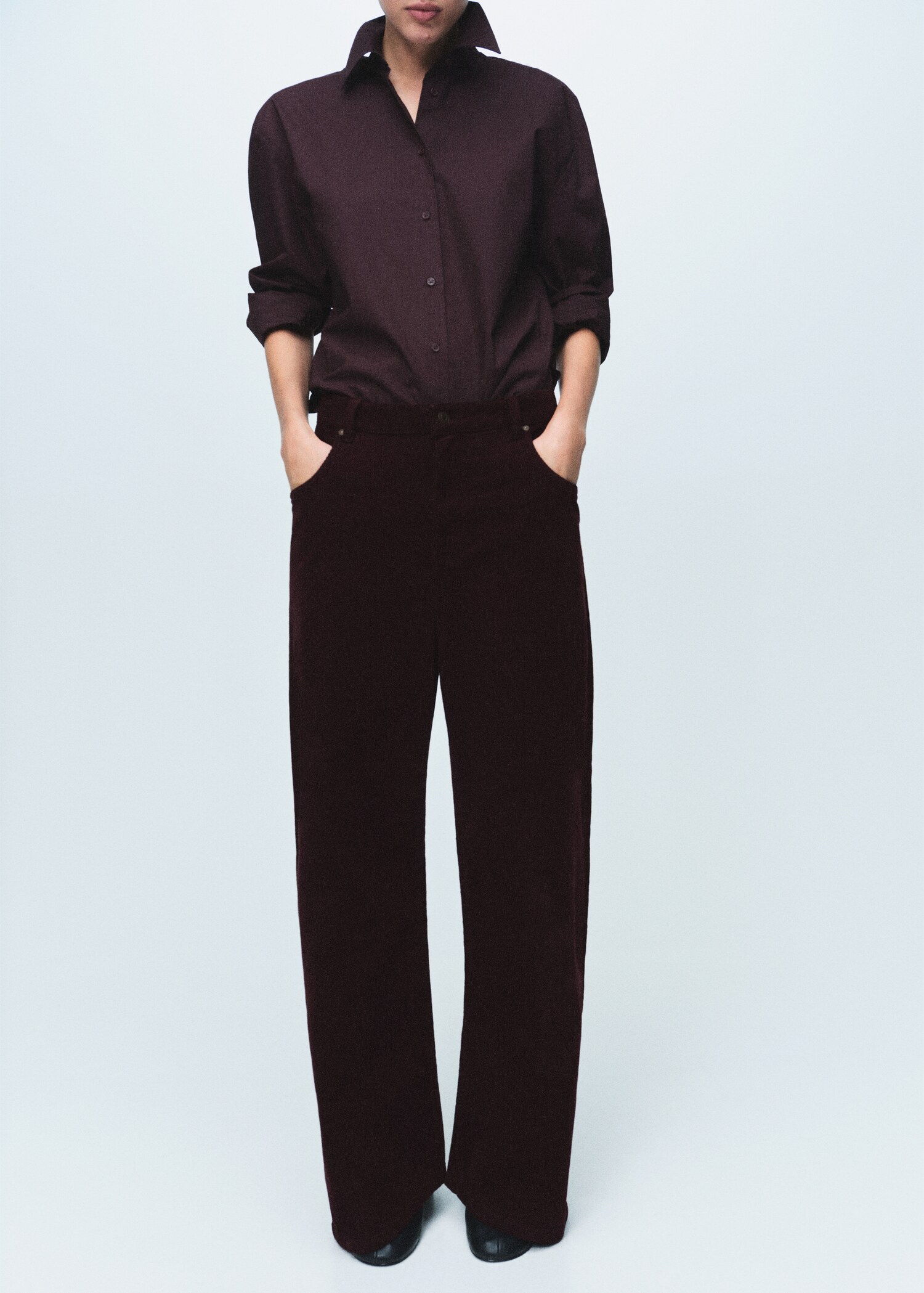Wide-Leg-Cord-Jeans - Mittlere Ansicht