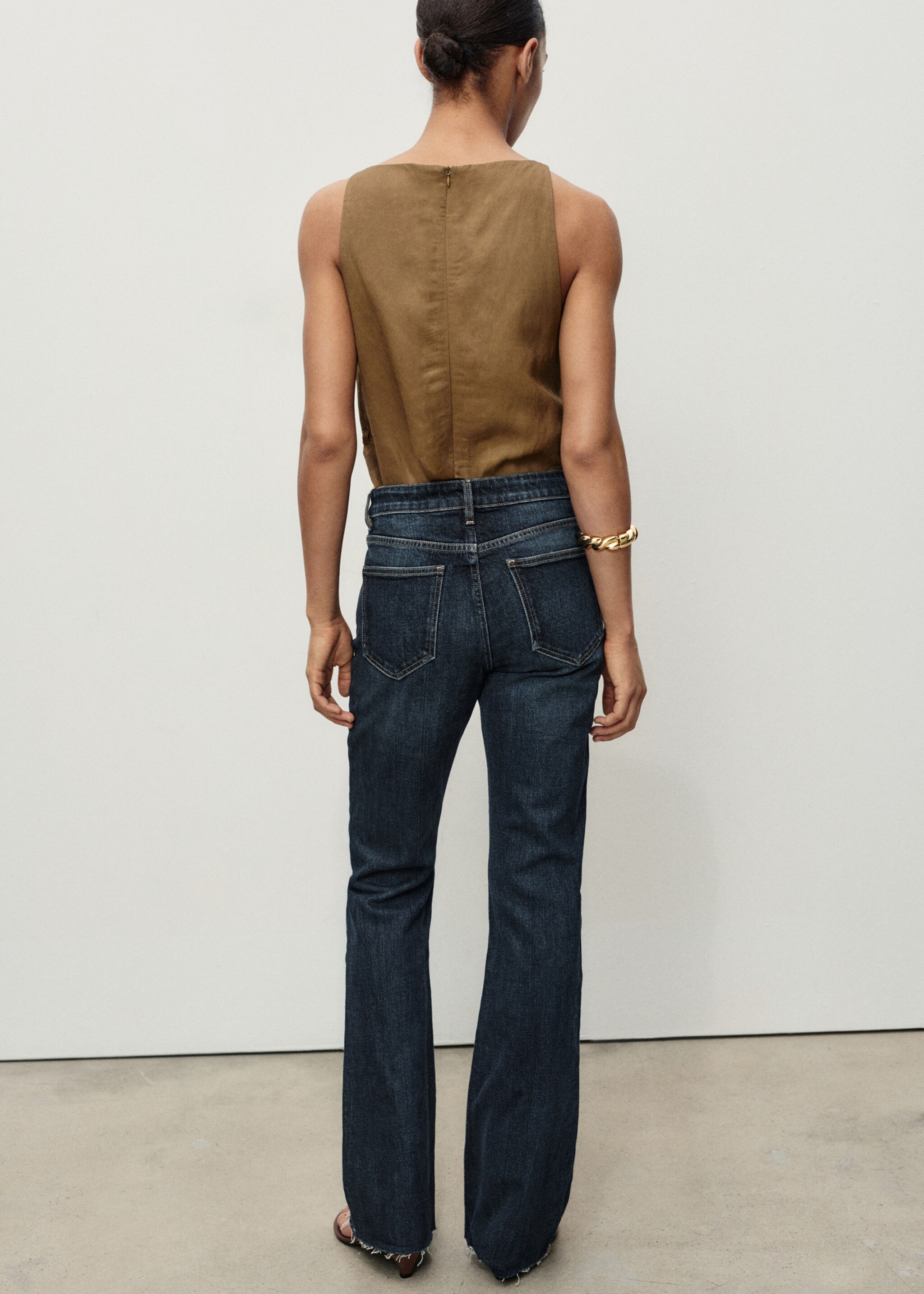 Jean Fiona flare taille normale - Verso de l’article, Bleu foncé. Ref: 17015821-00.