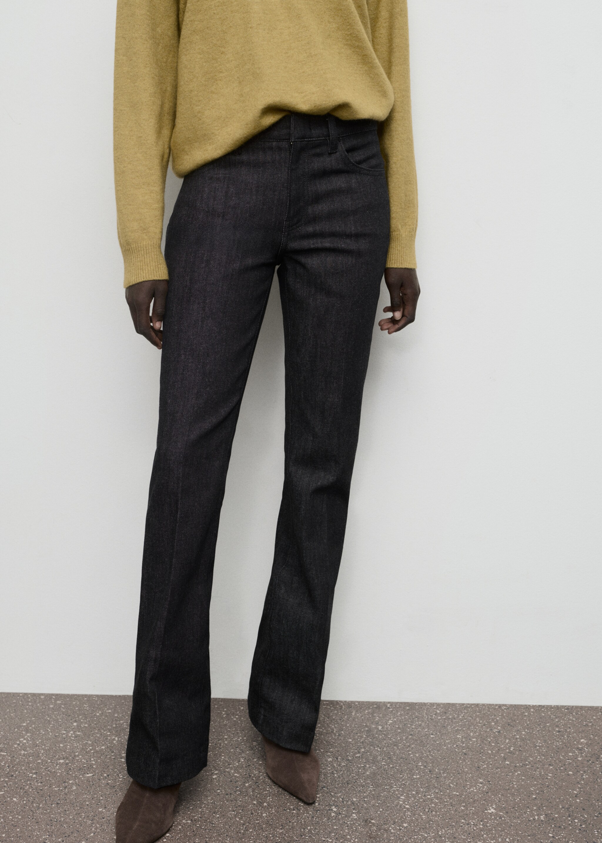 Mid-rise flared jeans - Medium plane, Black. Ref: 17015823-00.