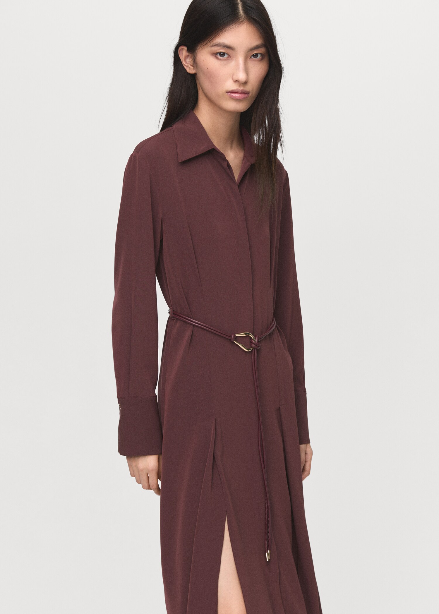 Robe chemisier ceinture - Plan moyen