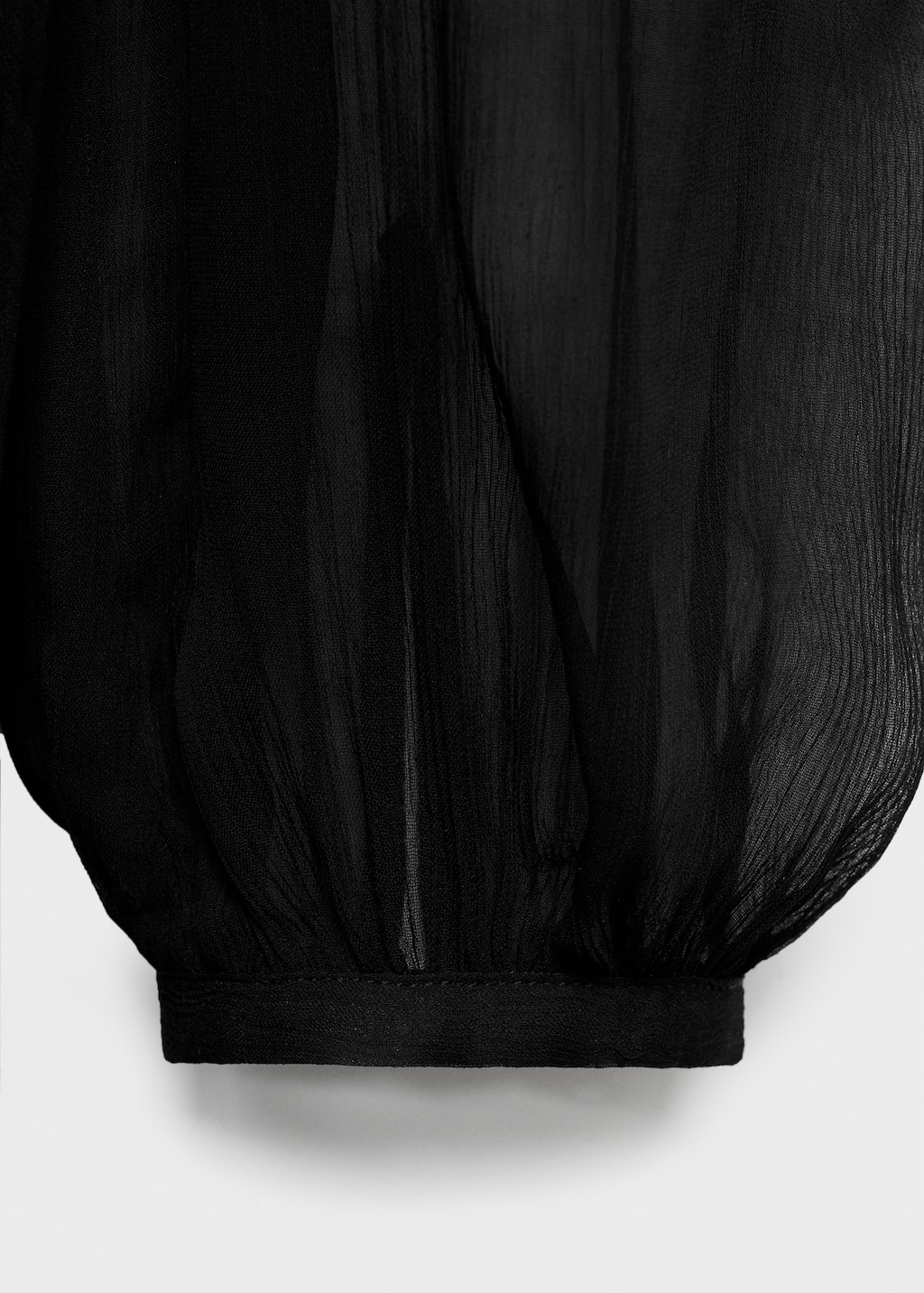 Mango Puff-sleeved chiffon dress