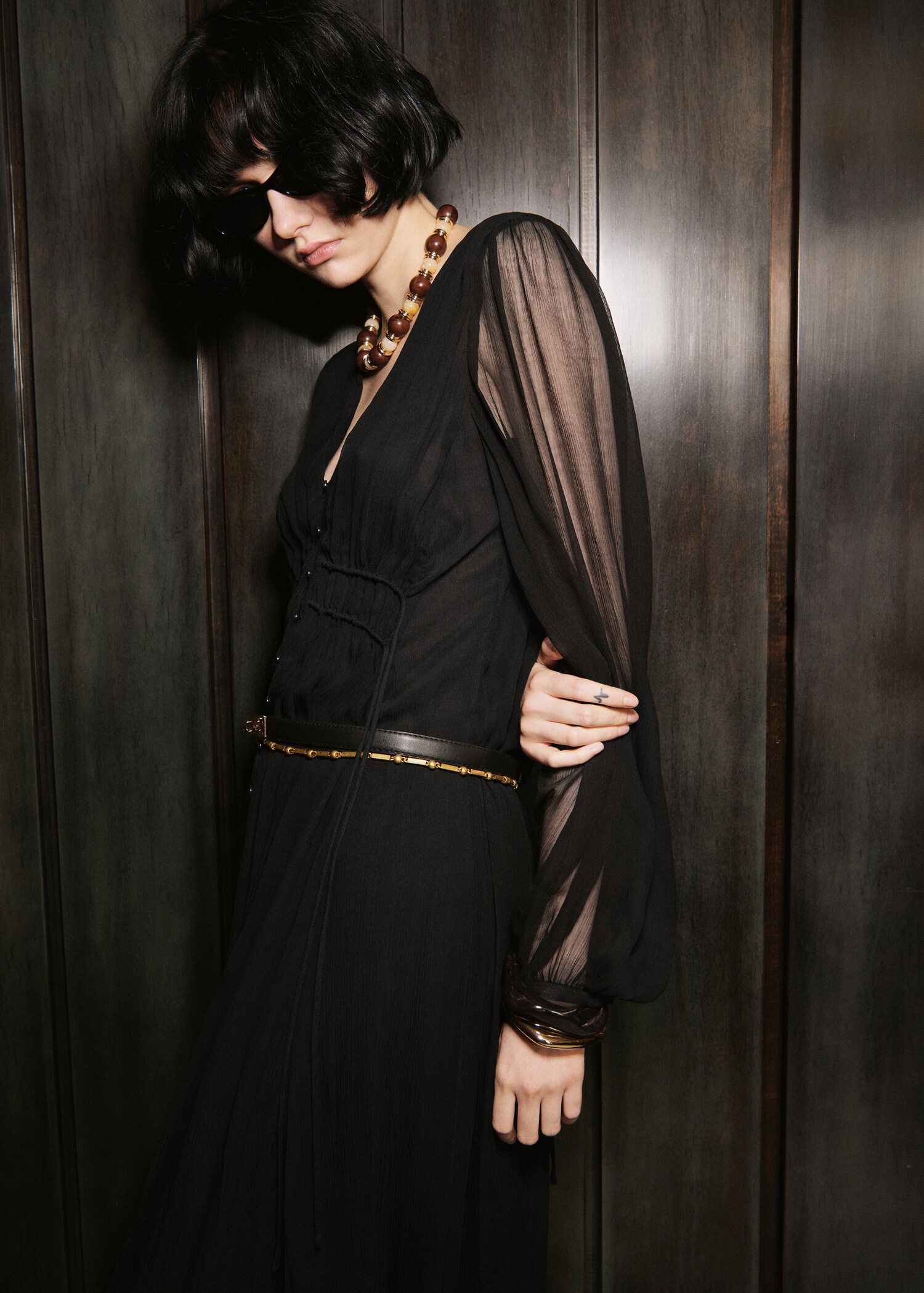 Robe gaze manches bouffantes - Détail de l'article 2