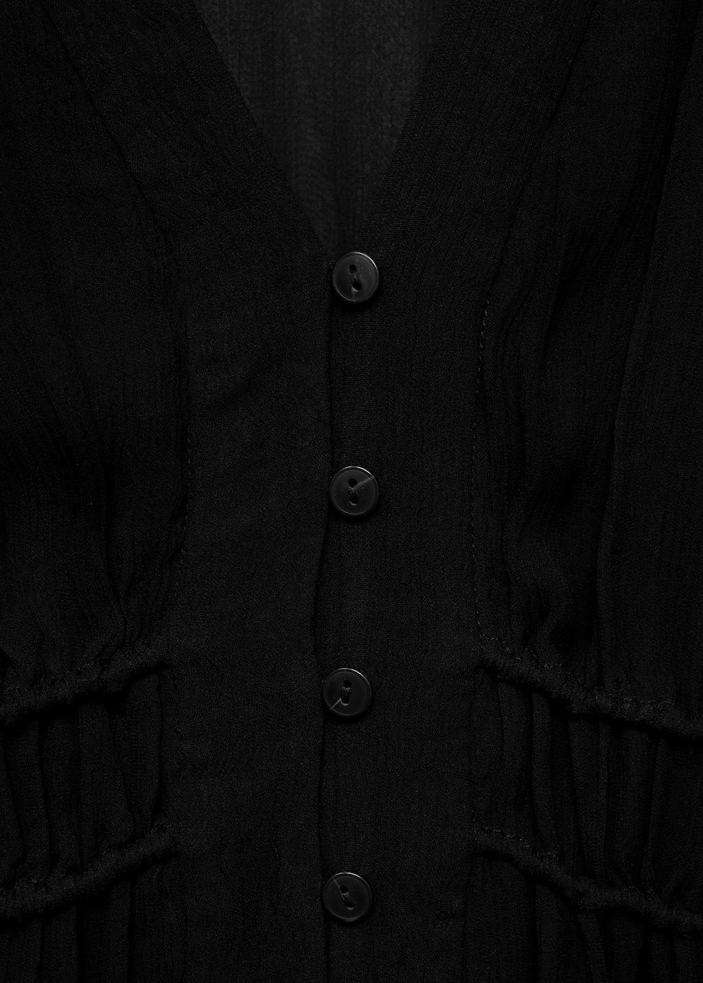 Puff-sleeved chiffon dress