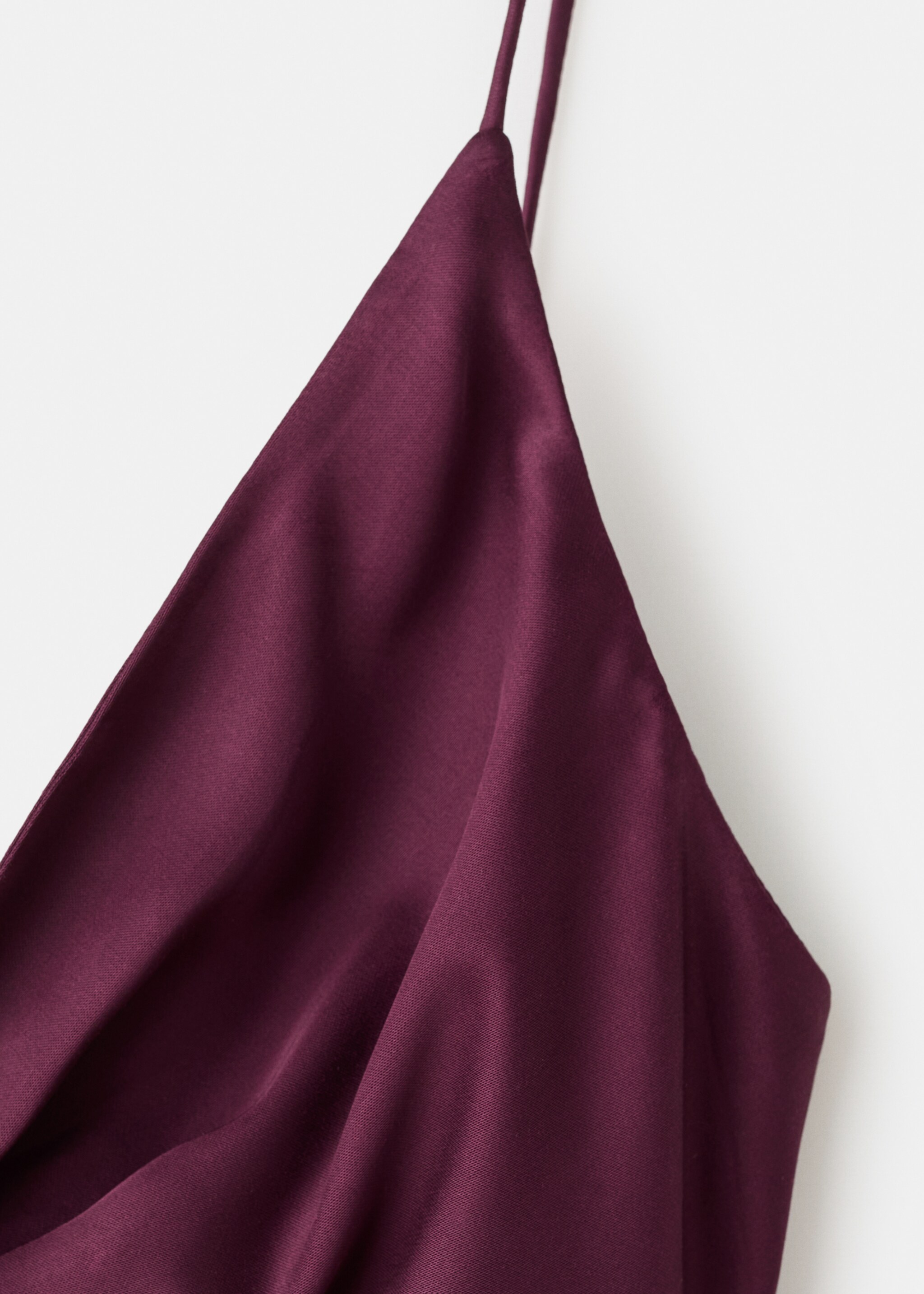 V-neck satin dress - Details of the article 0, Wine. Ref: 17015833-00.