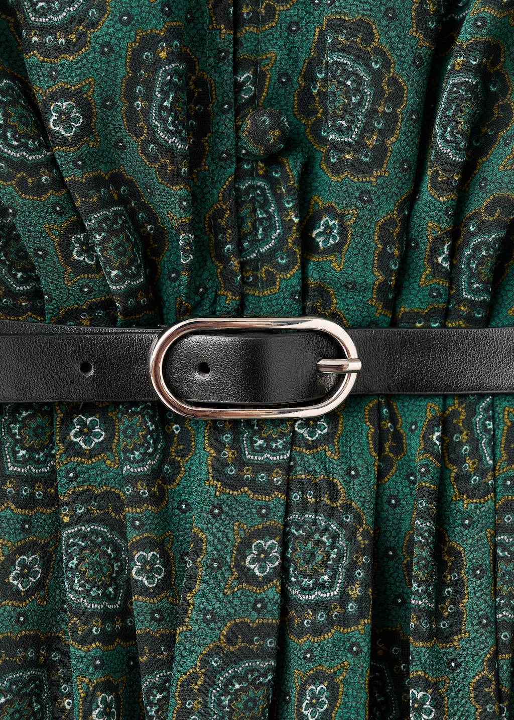 Printed dress with foulard