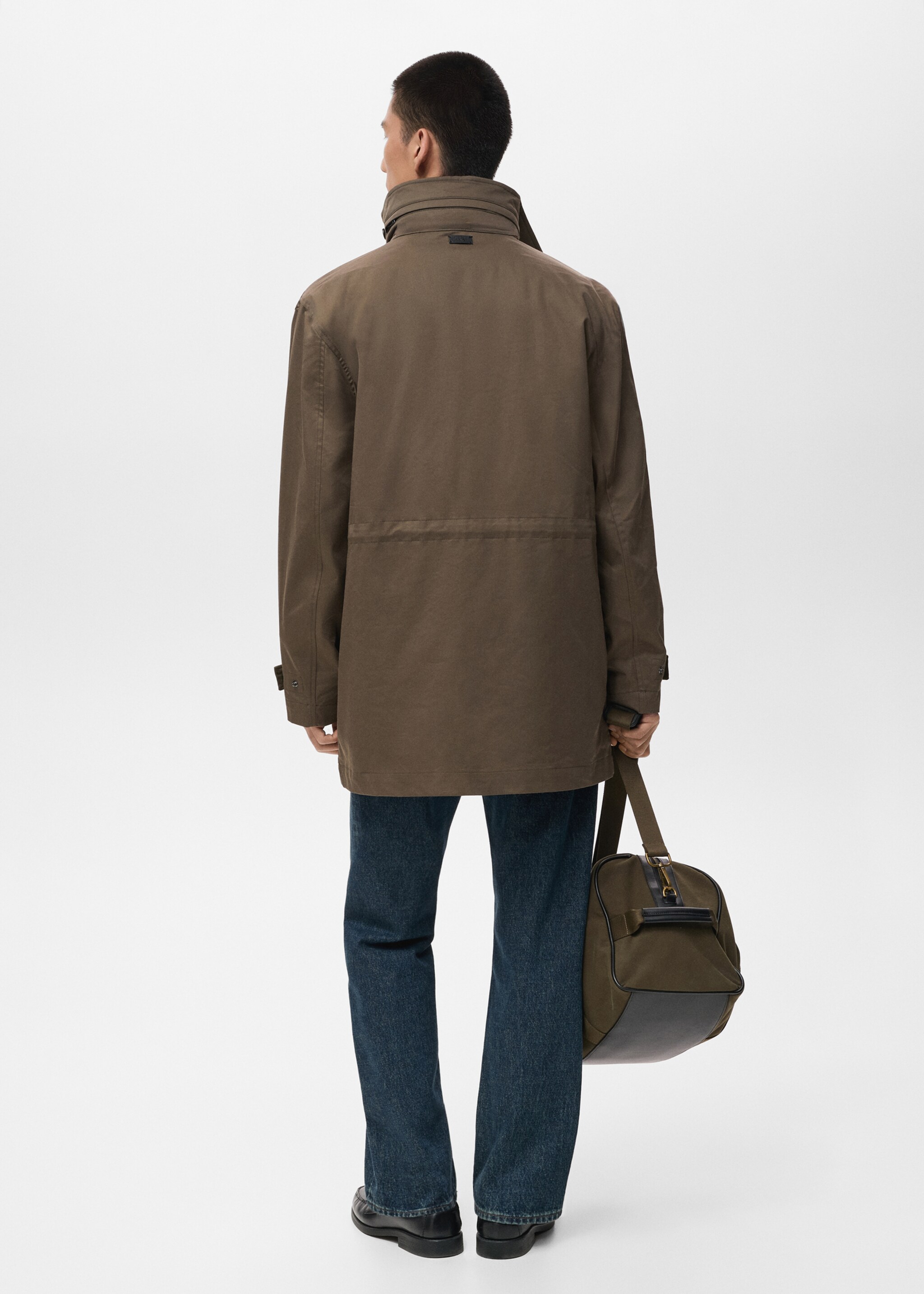 Parka pardo - Reverse of the article, Olive Green. Ref: 17015971-00.