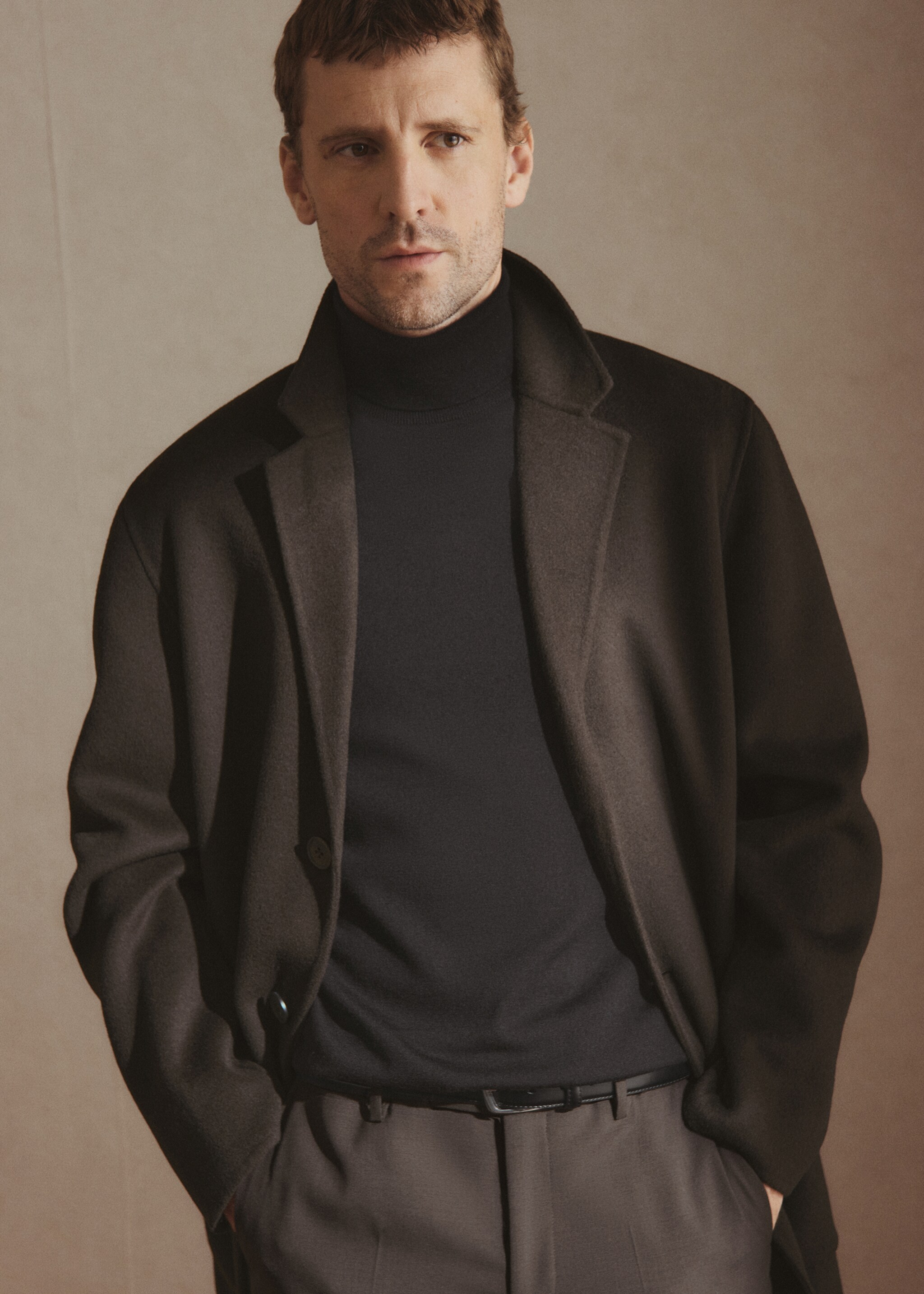 100% merino wool turtleneck sweater - Details of the article 3, Black. Ref: 17015972-00.