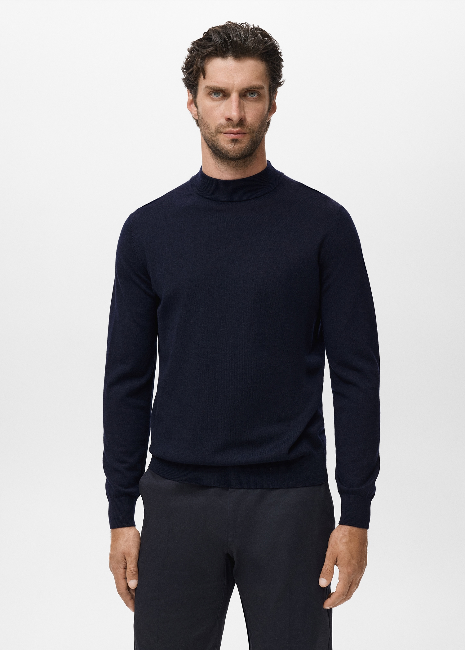 Pull col montant 100 laine mérinos Homme MANGO Belgique