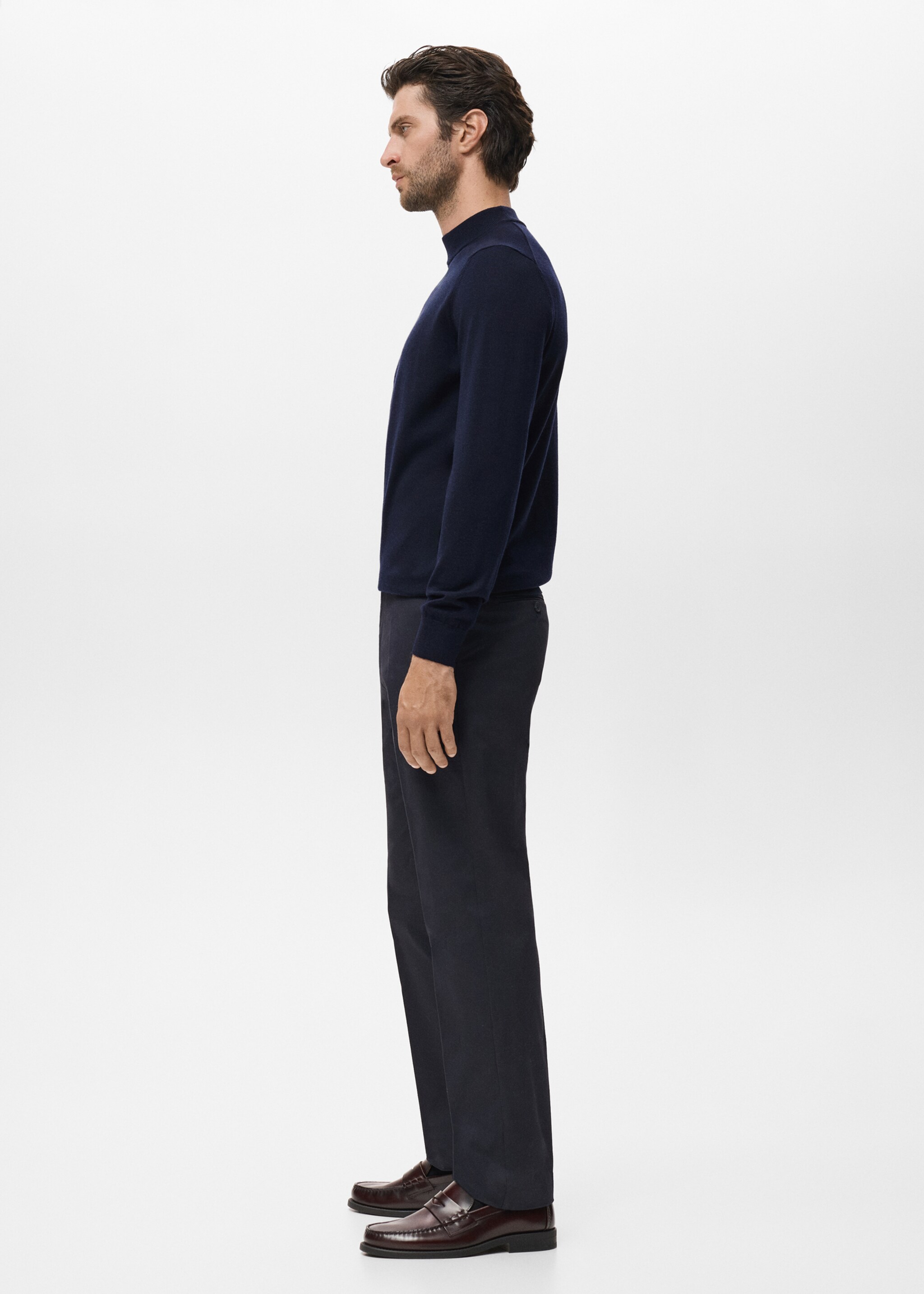 100% wool turtleneck sweater - Details of the article 2, Navy. Ref: 17015973-00.