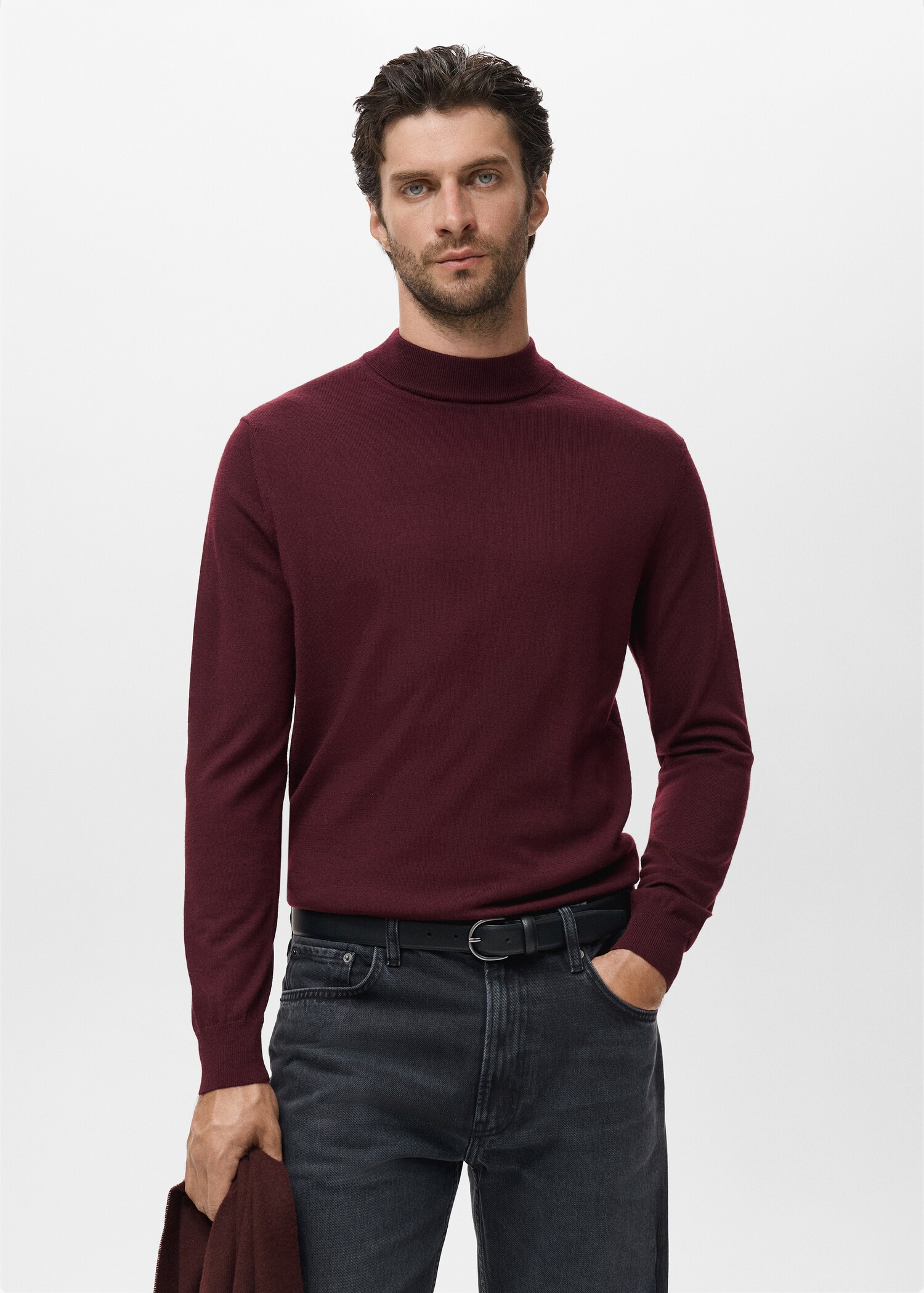 Pull-over 100 % laine col montant - Plan moyen