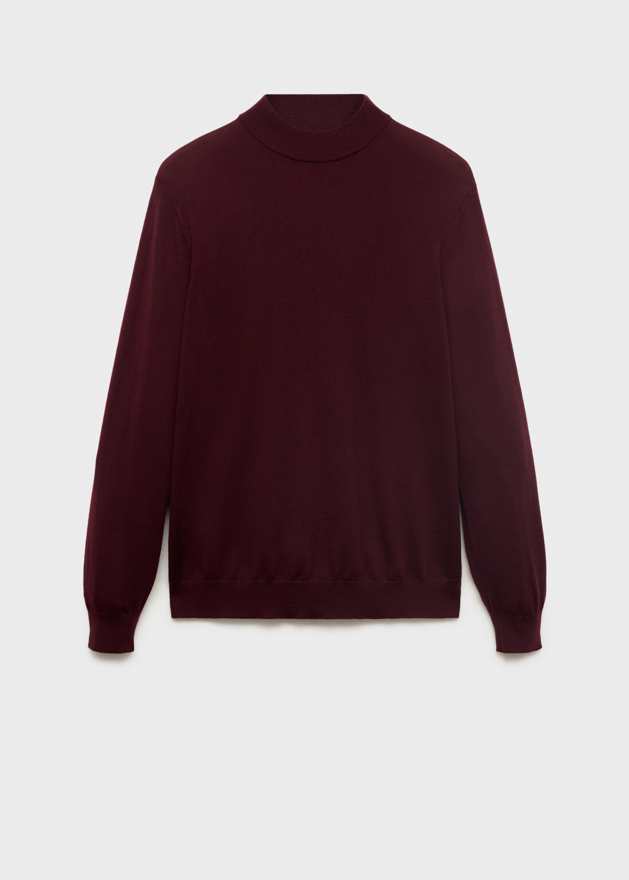 Pull-over 100 % laine col montant - Article sans modèle, Lie de vin. Ref: 17015973-00.