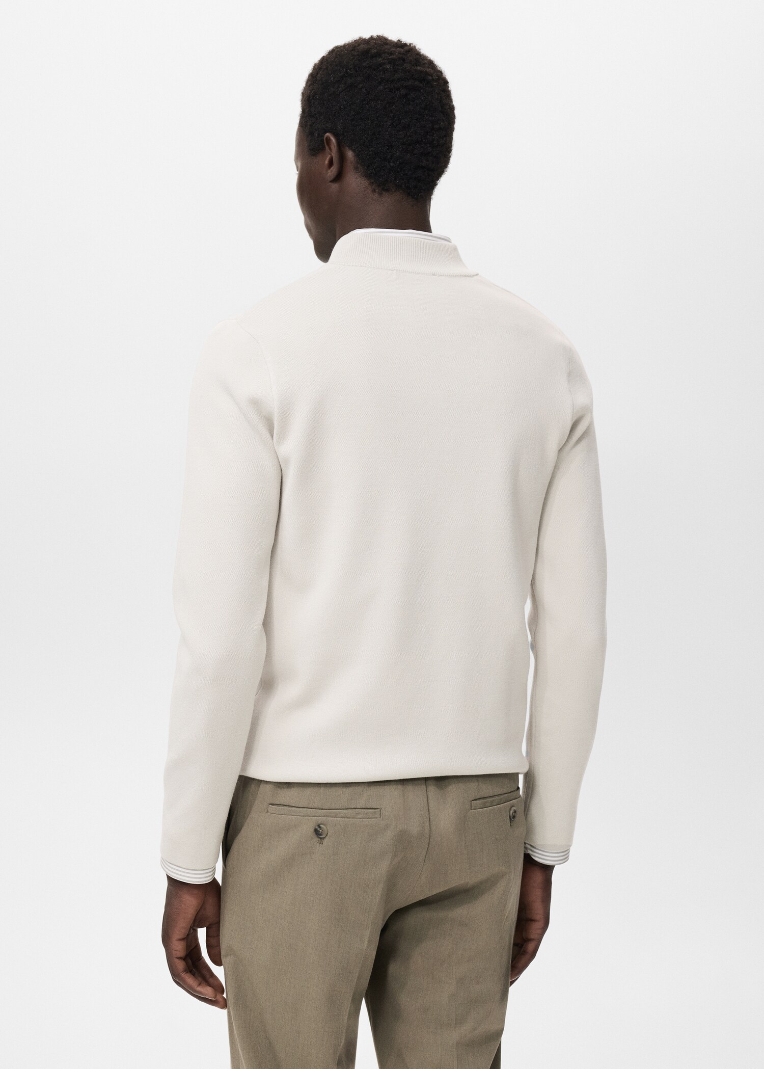 Knitted sweater with perkins neck - Reverse of the article