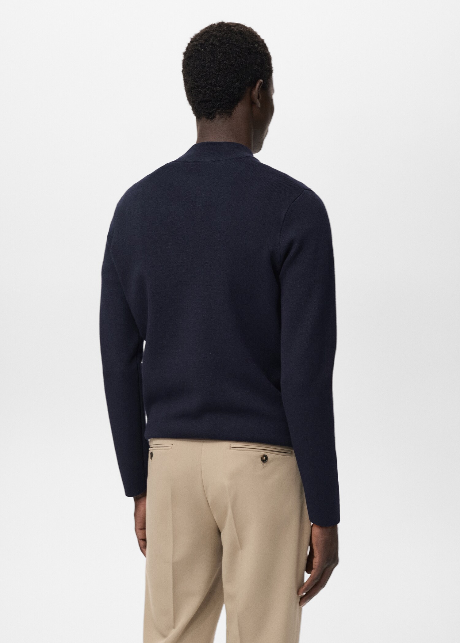 Knitted sweater with perkins neck - Reverse of the article