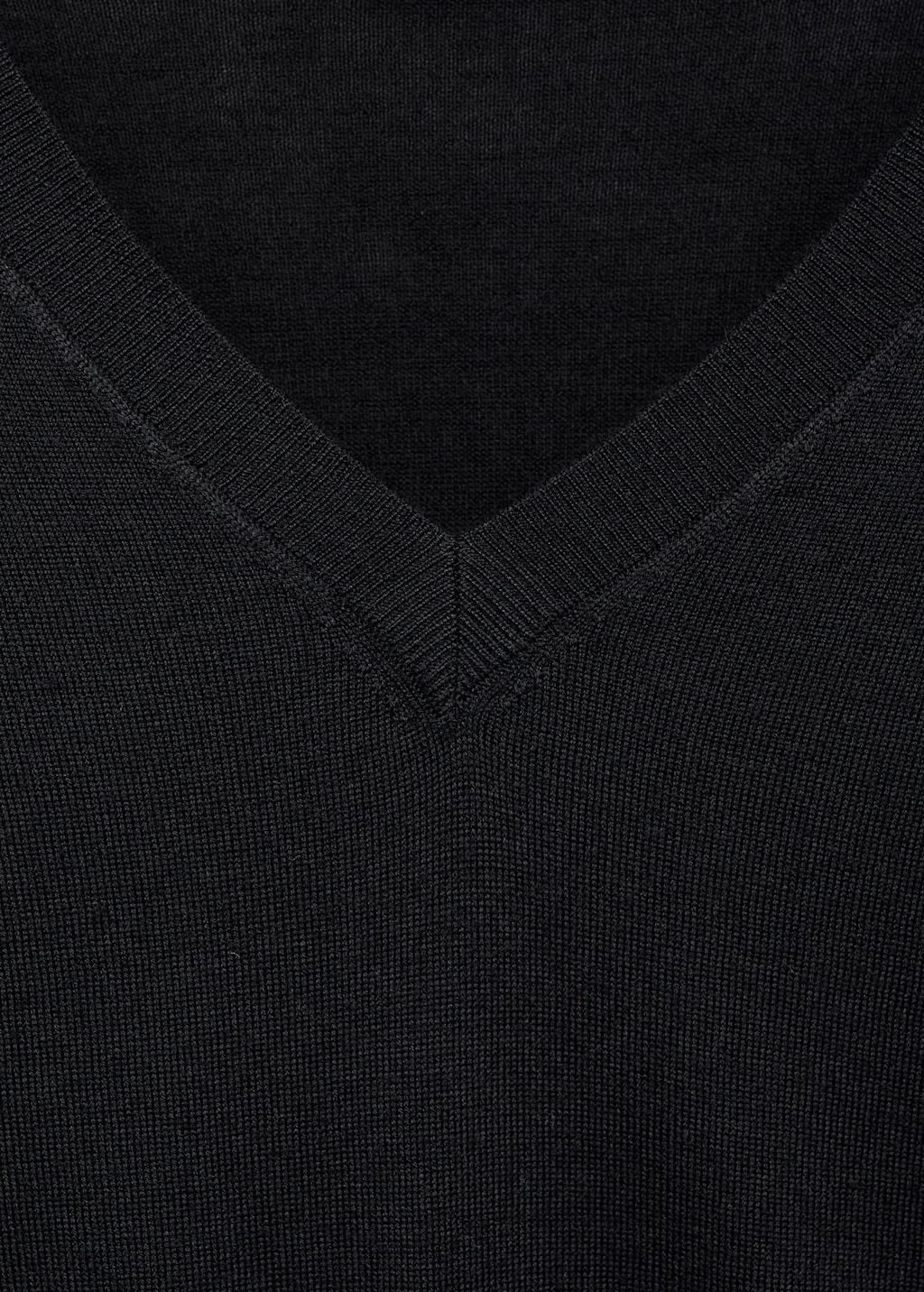 100% merino wool V-neck sweater