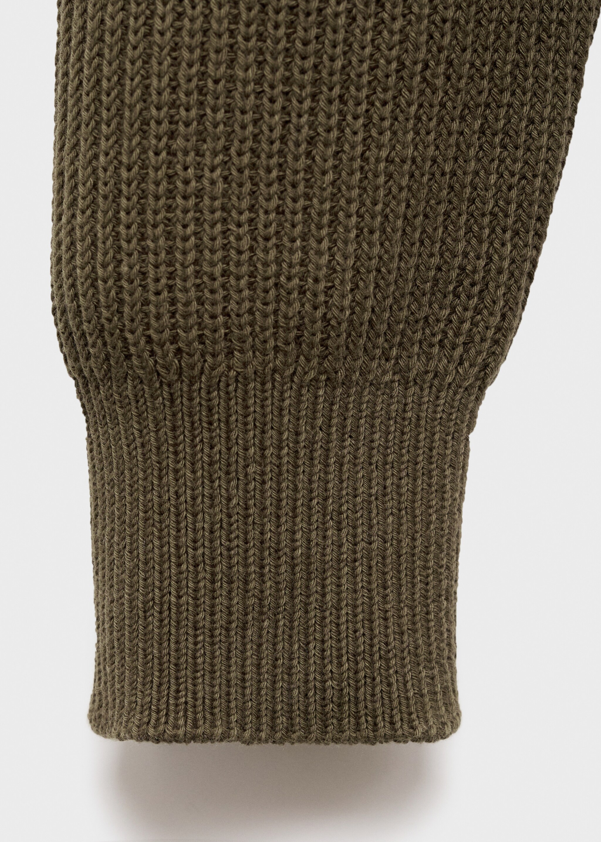 Fine rib-knit cotton sweater - Details of the article 0, Olive Green. Ref: 17015976-00.