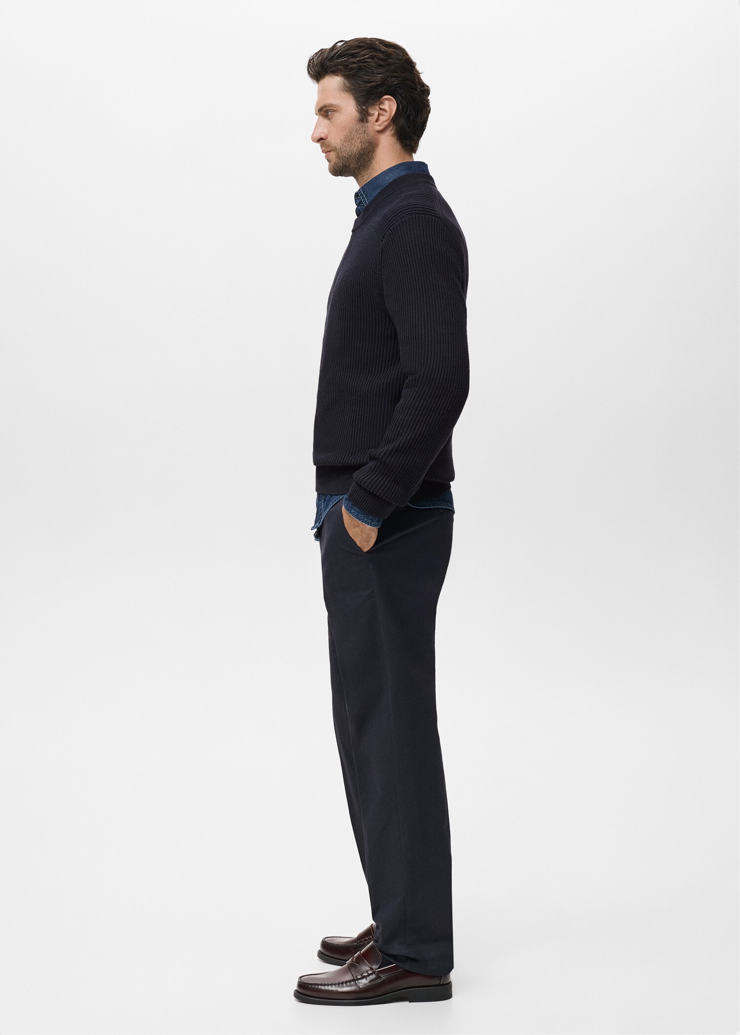 Fine rib-knit cotton sweater - Details of the article 2