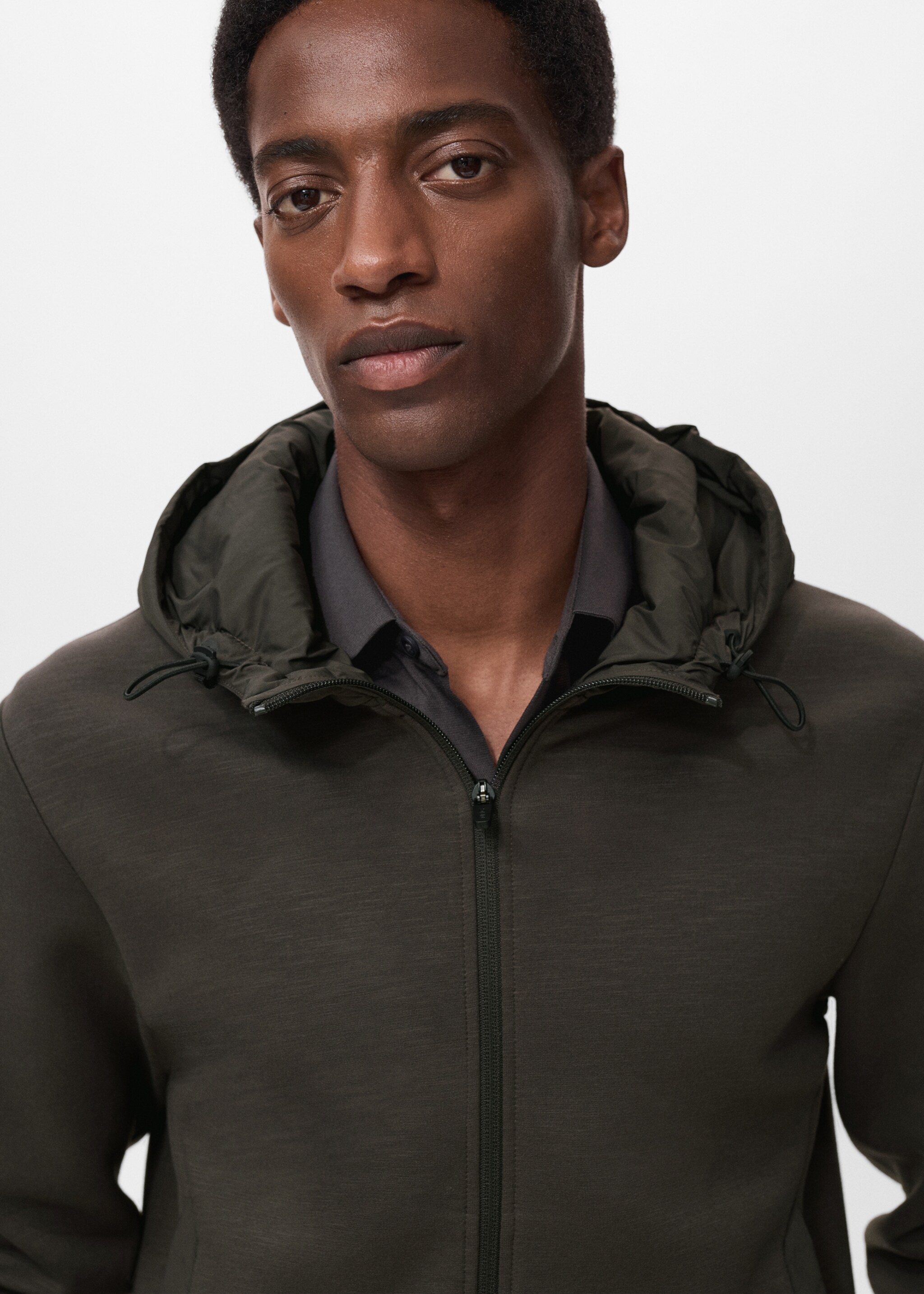 Thermolite® hoodie - Details of the article 1, Medium Brown. Ref: 17015979-00.