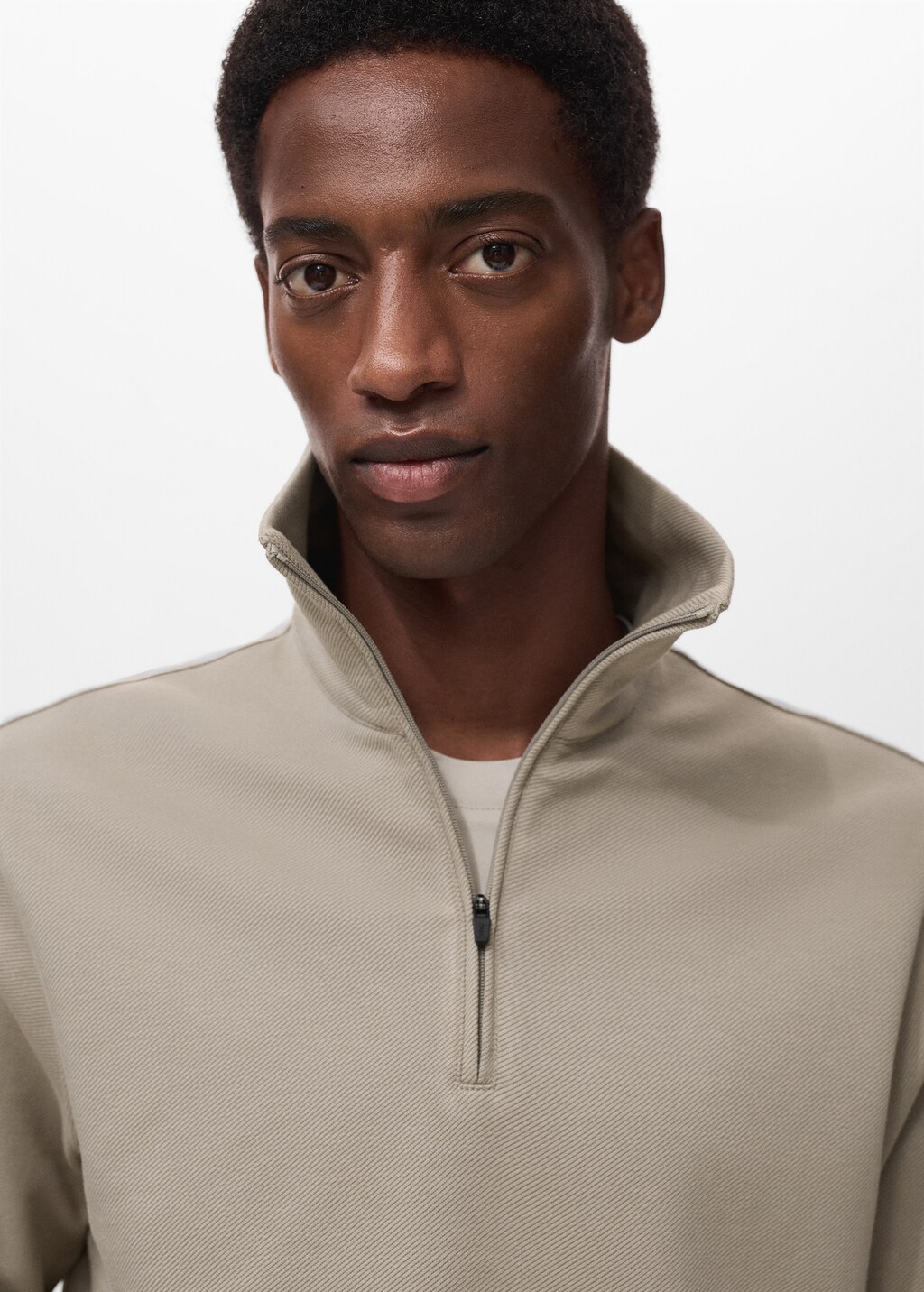Regular-fit technical zip-up sweatshirt