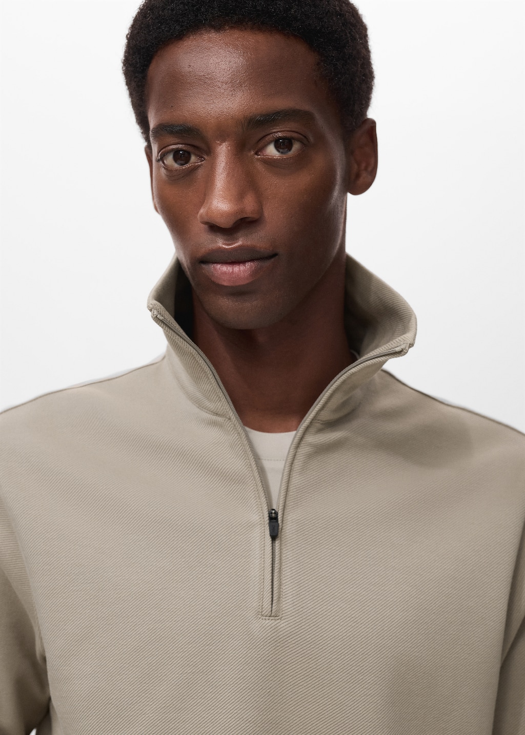 Regular-fit technical zip-up sweatshirt