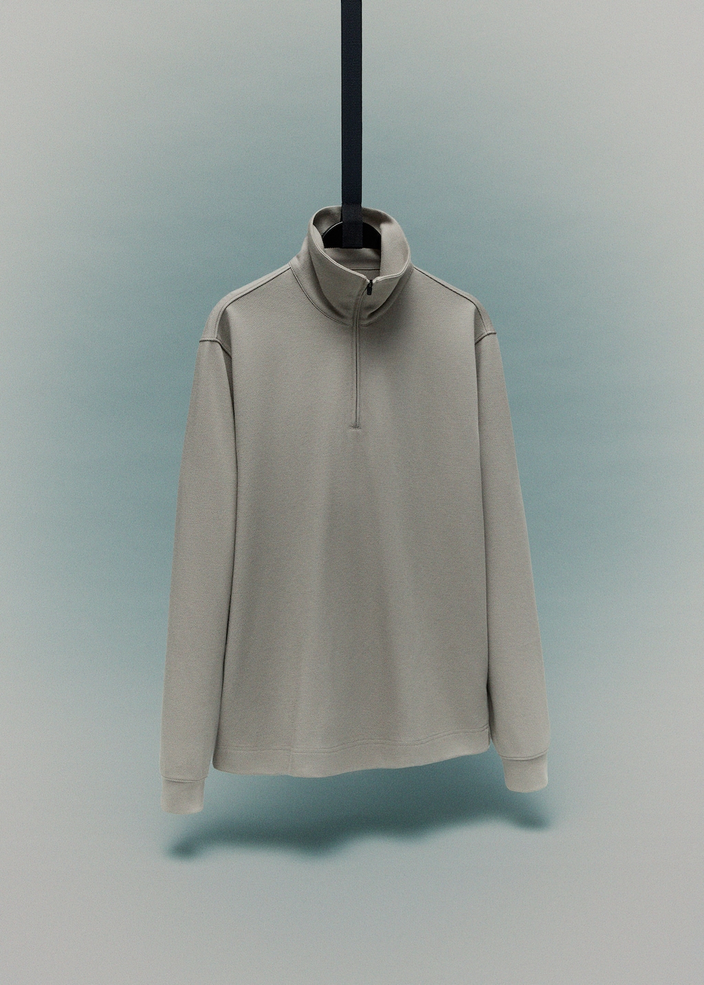 Regular-fit technical zip-up sweatshirt