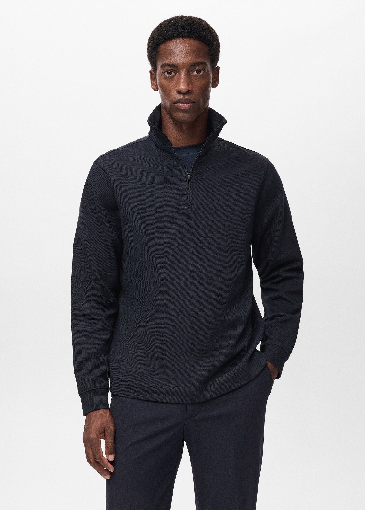 Sudadera cremallera regular fit - Plano medio