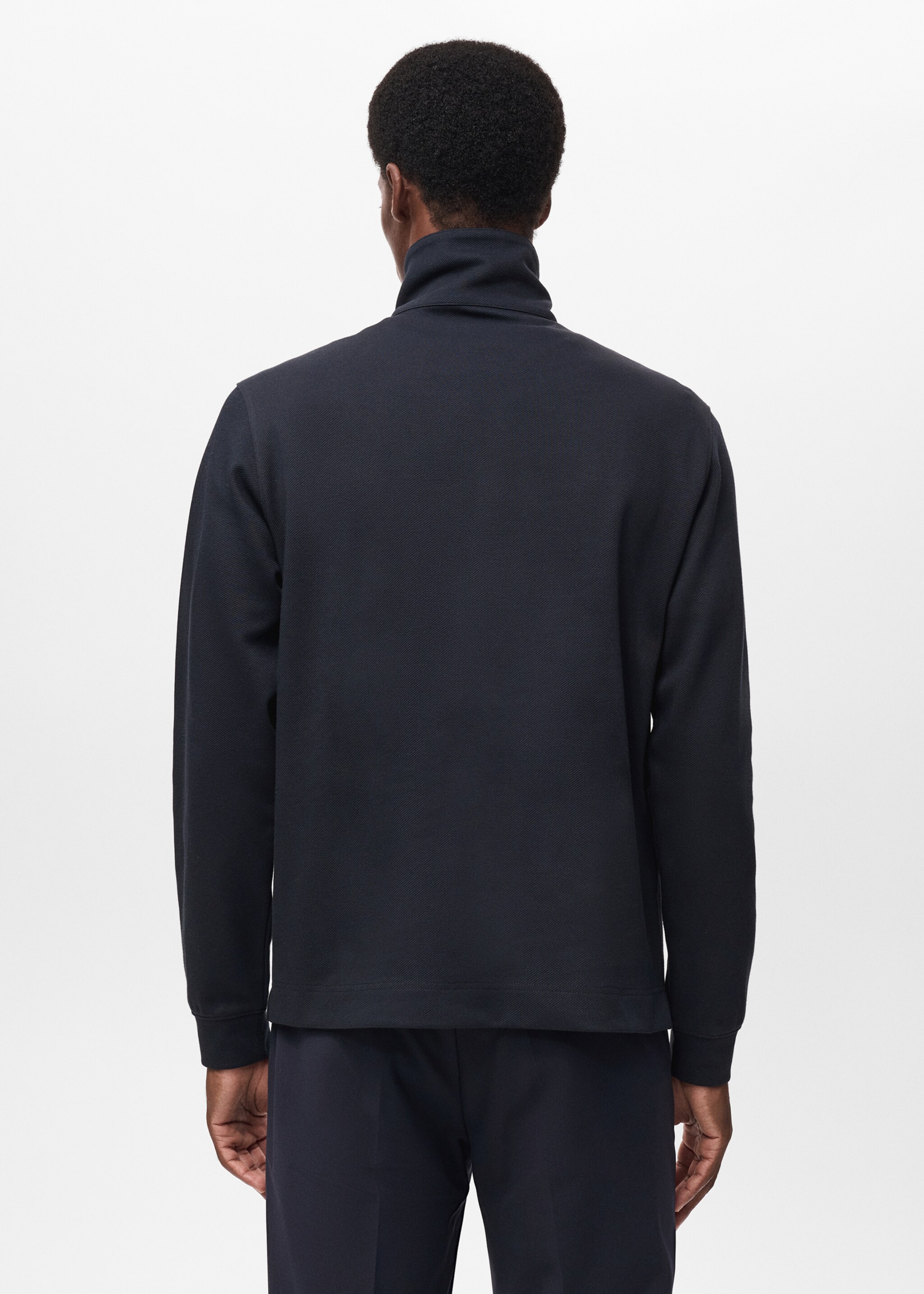 Technical Zip-Up Sweatshirt Regular Fit - Reverse of the article, Navy. Ref: 17015981-00.