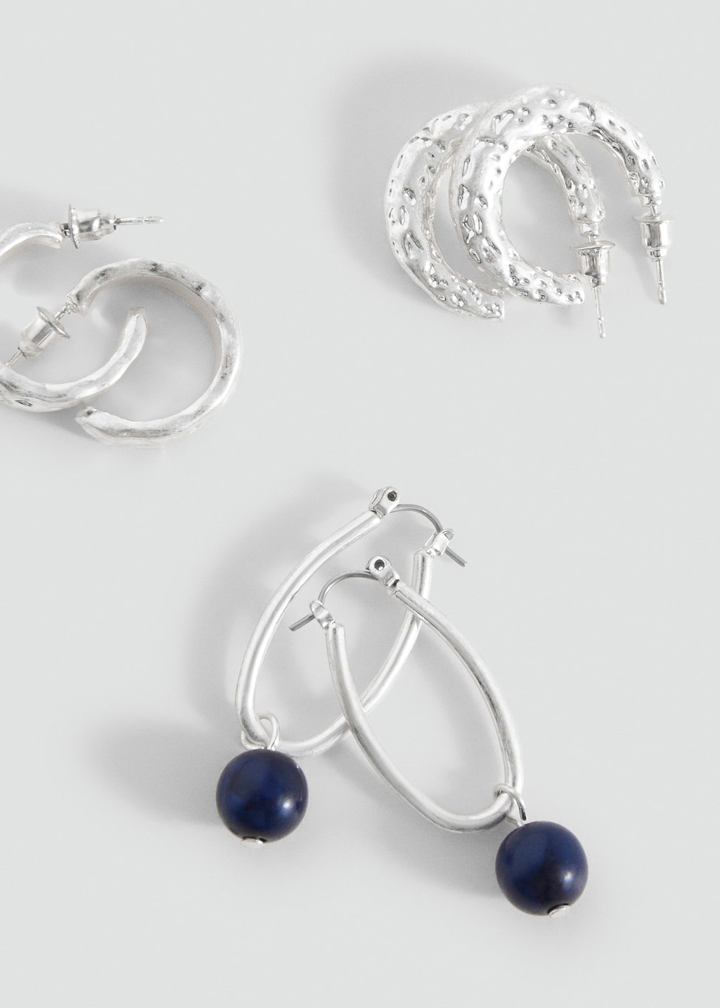 Pack of 3 combined earrings