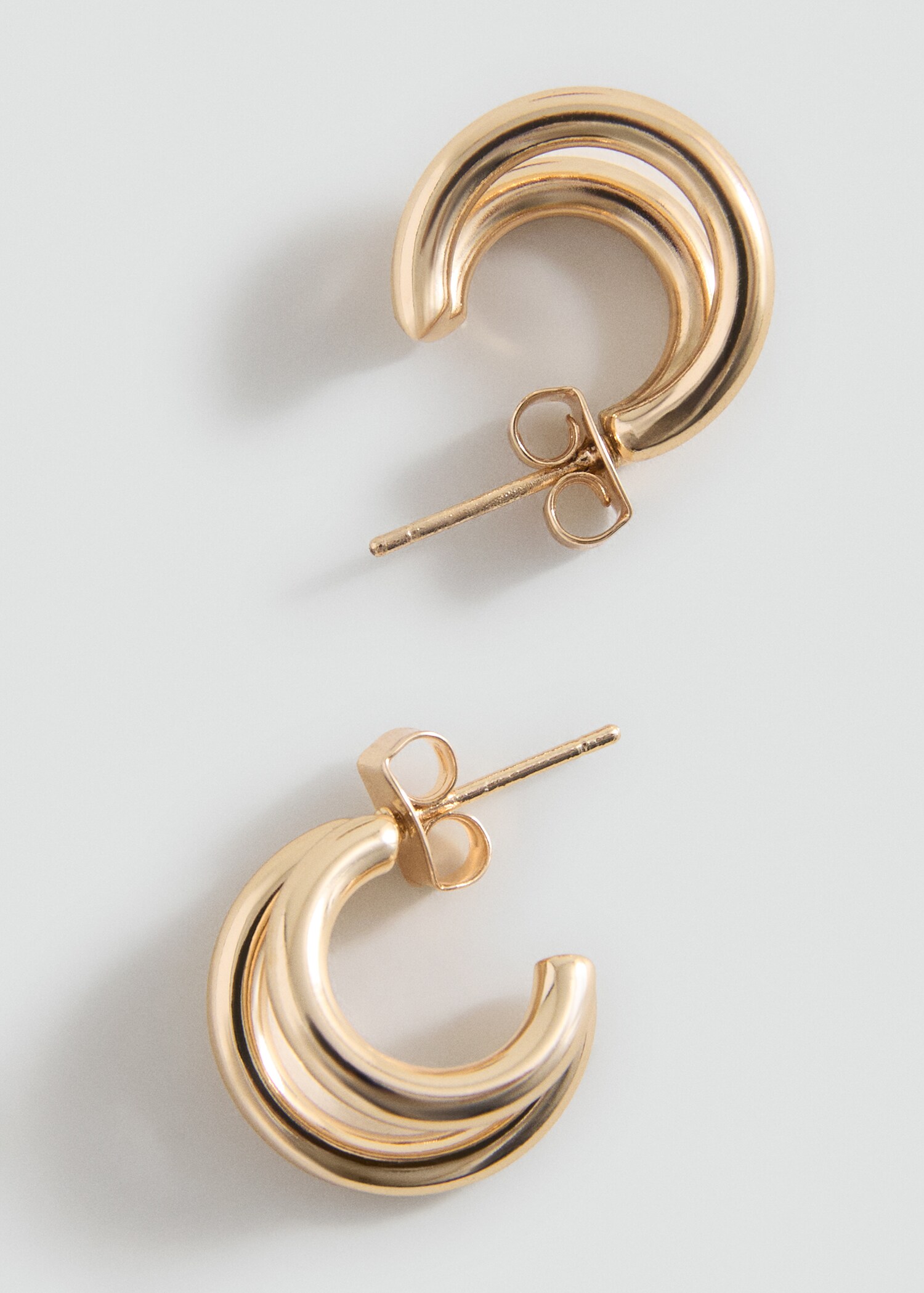 Metallic hoop earrings - Medium plane
