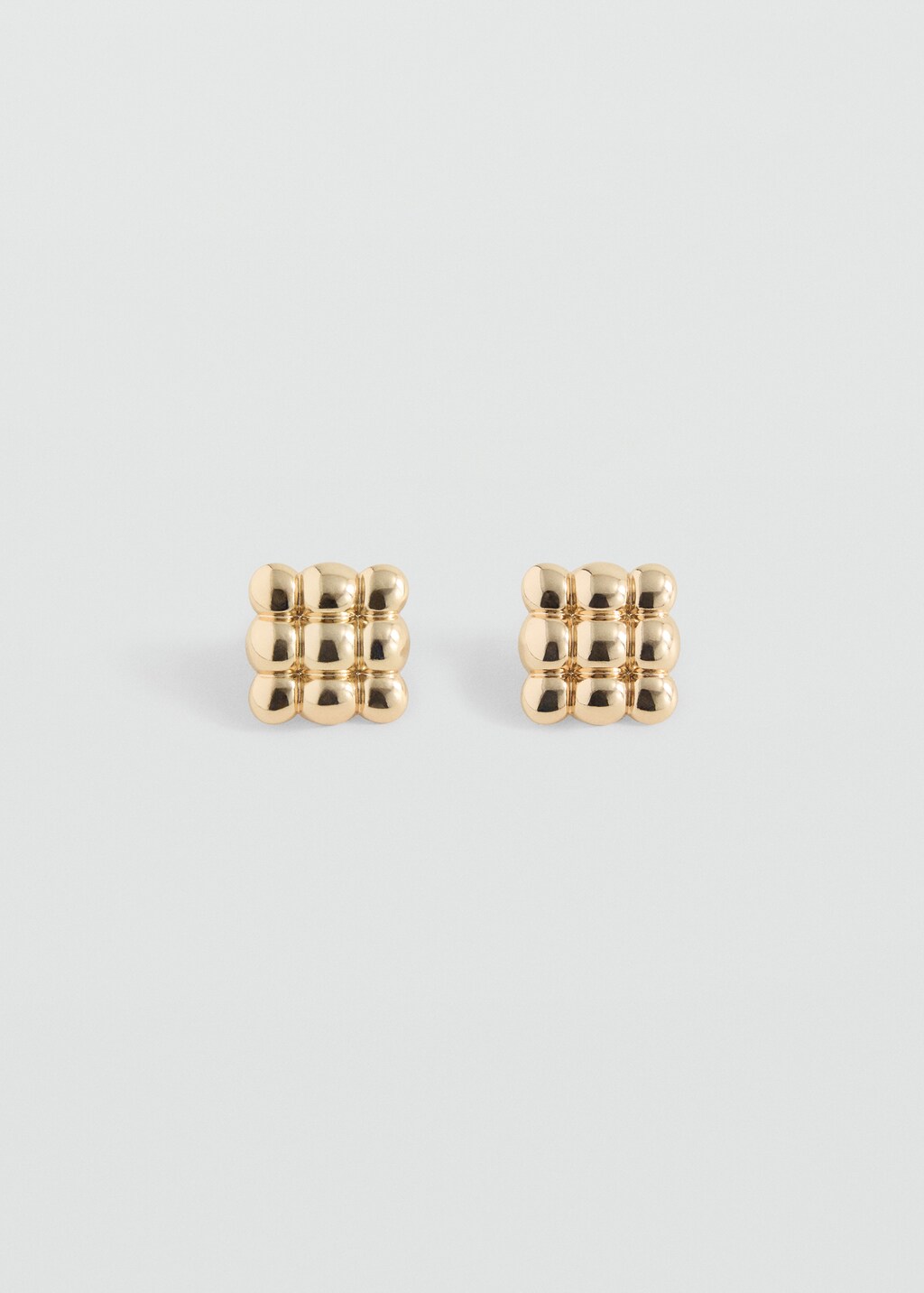 Embossed square earrings