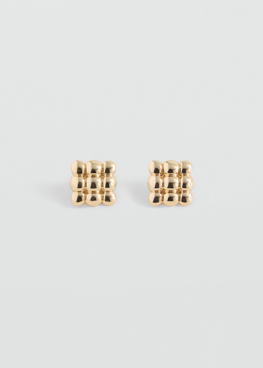 Embossed square earrings