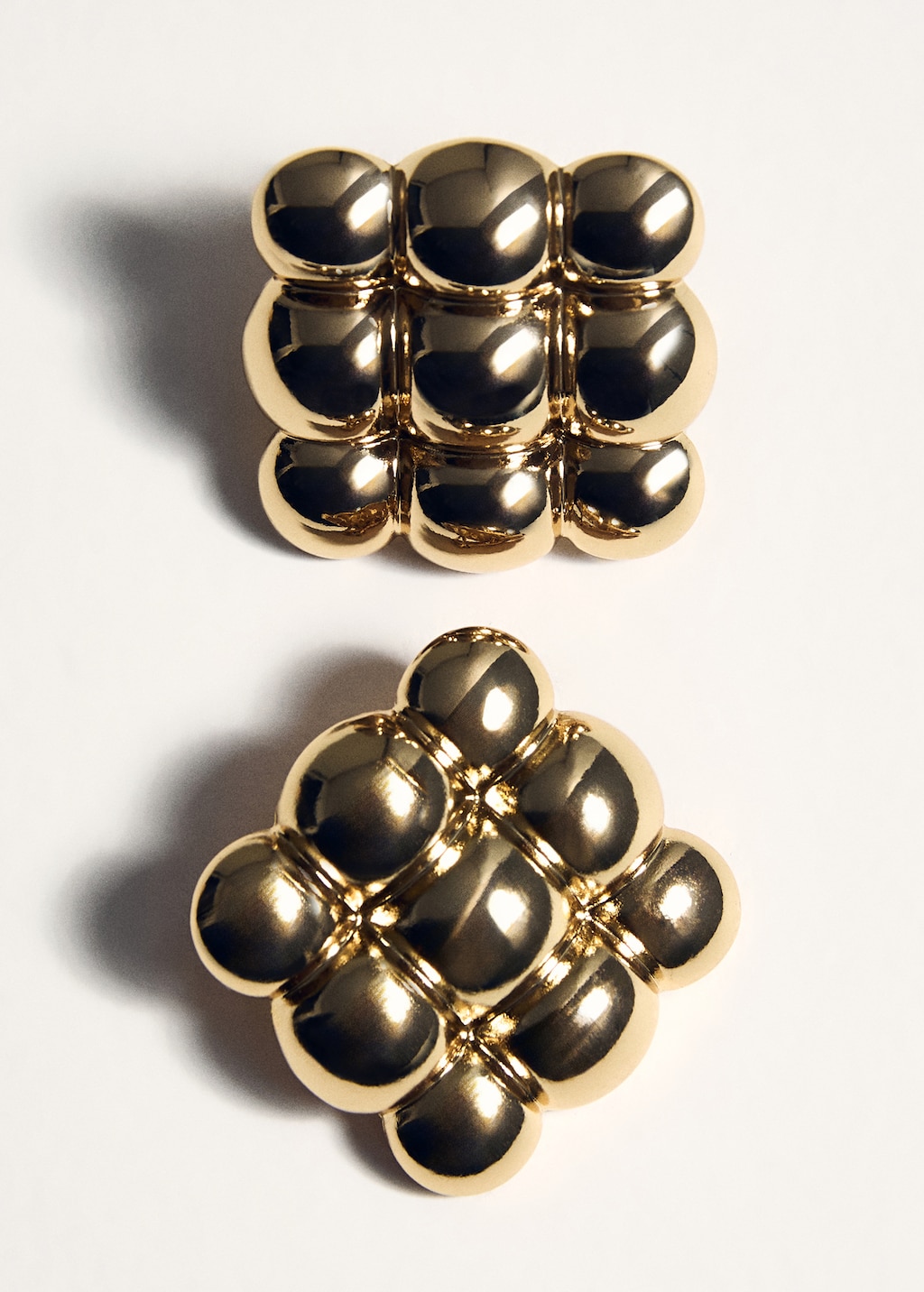 Embossed square earrings