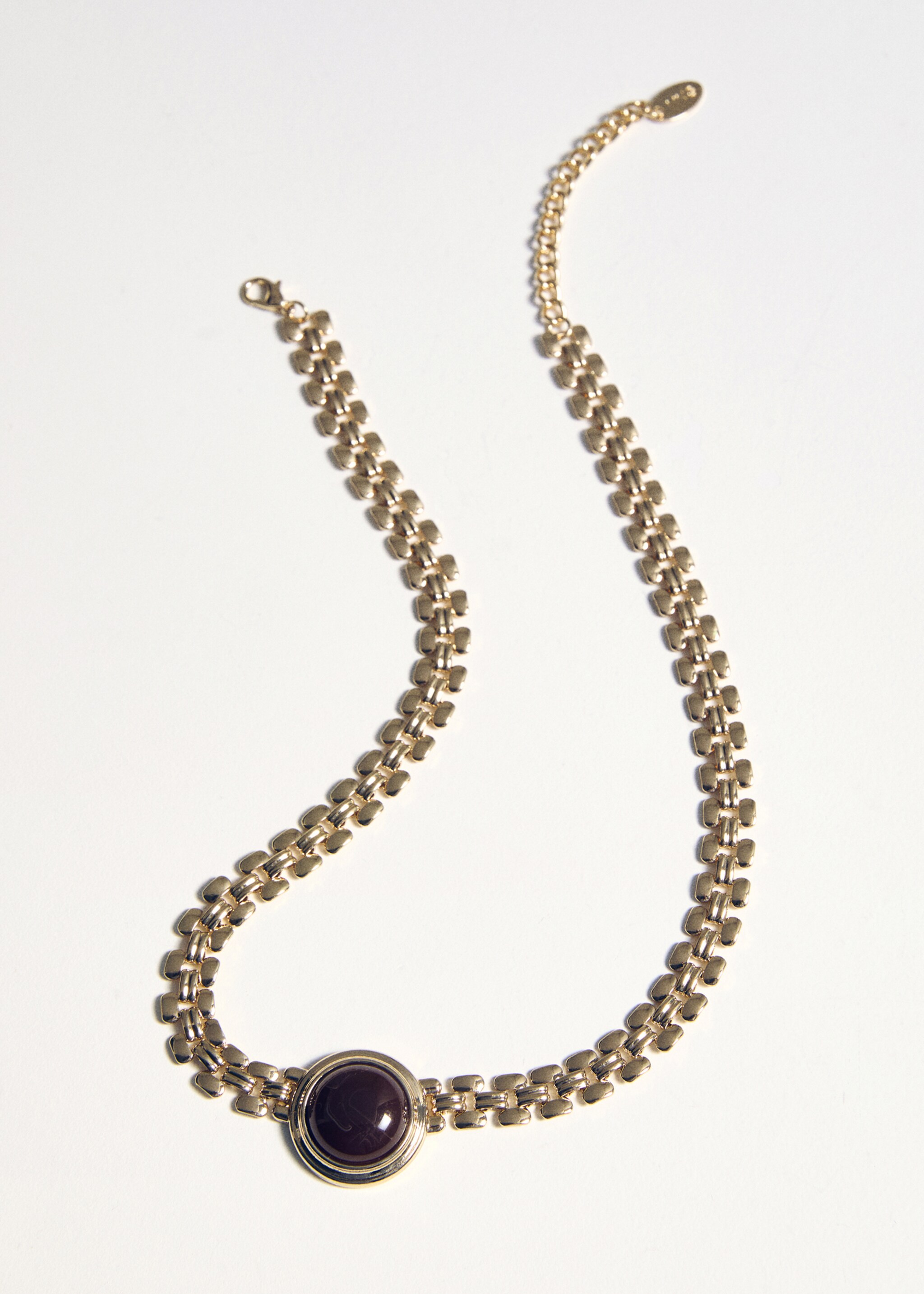 Resin appliqué necklace - Details of the article 5, Gold. Ref: 17016003-00.