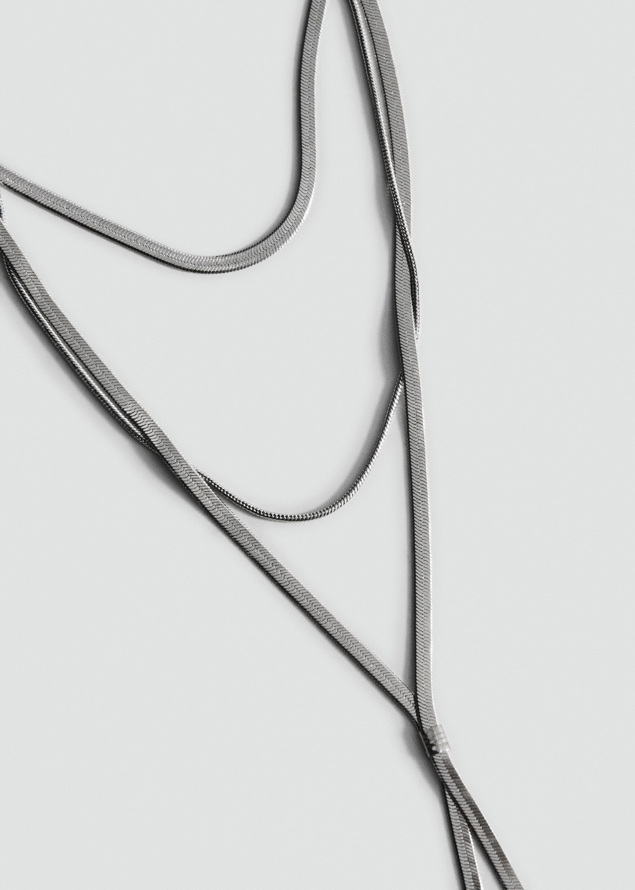 Collier cascade bi-matière - Plan moyen, Argent. Ref: 17016012-00.