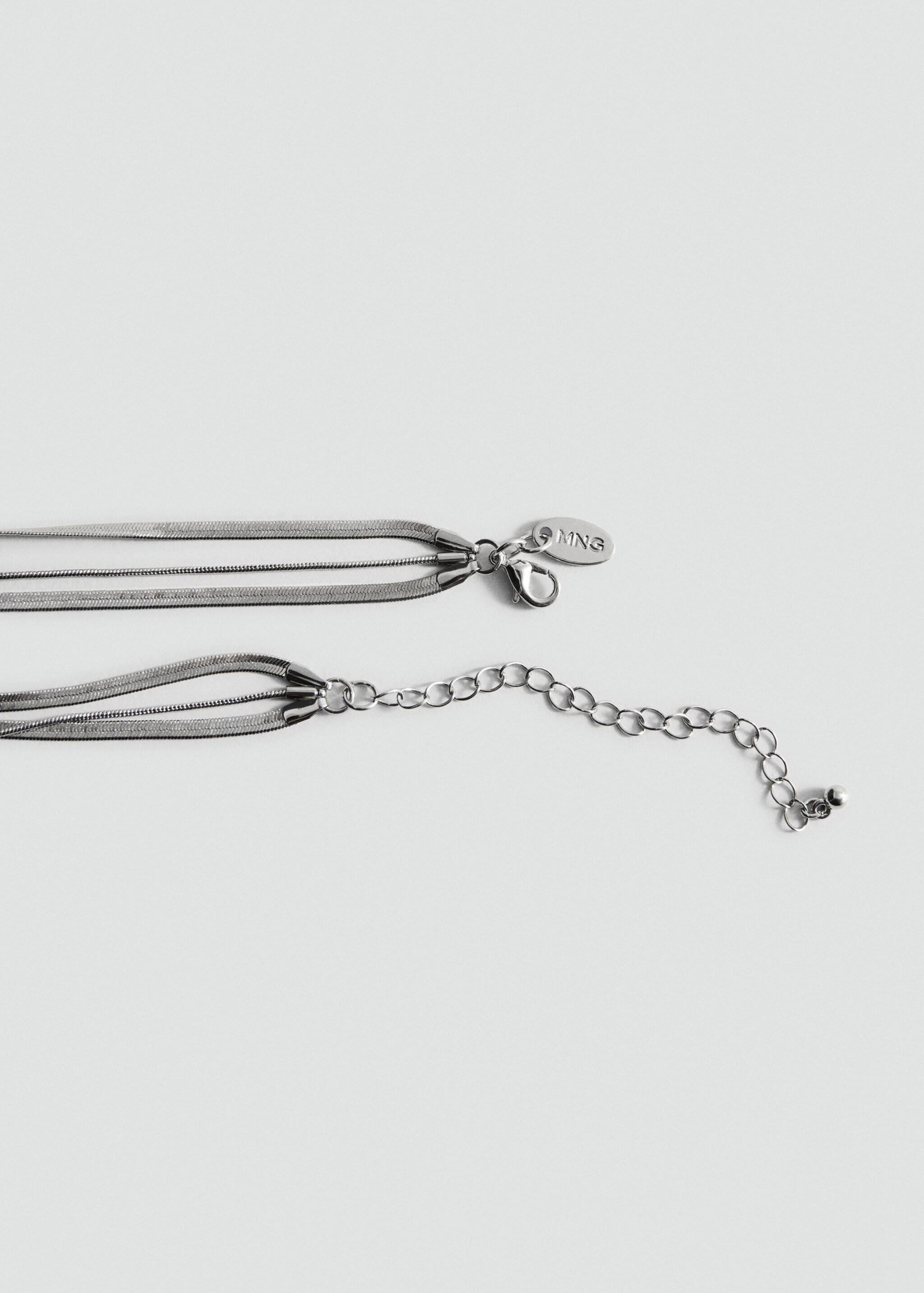 Collier cascade bi-matière - Détail de l'article 1, Argent. Ref: 17016012-00.