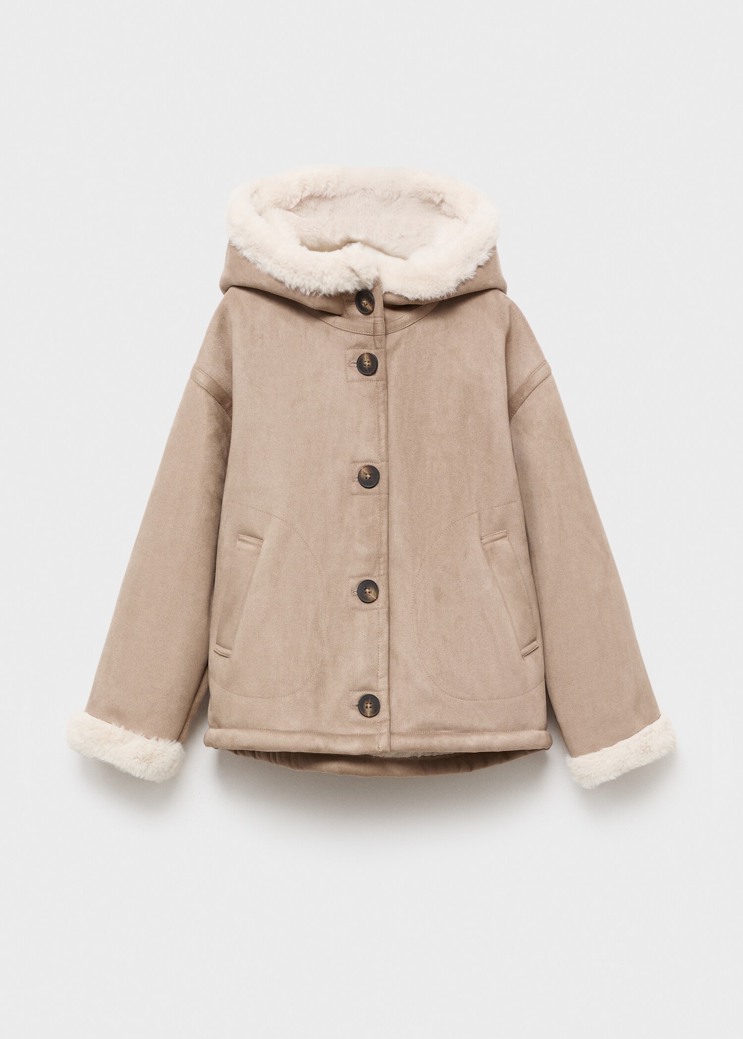 Manteau en suédine et imitation fourrure - Article sans modèle
