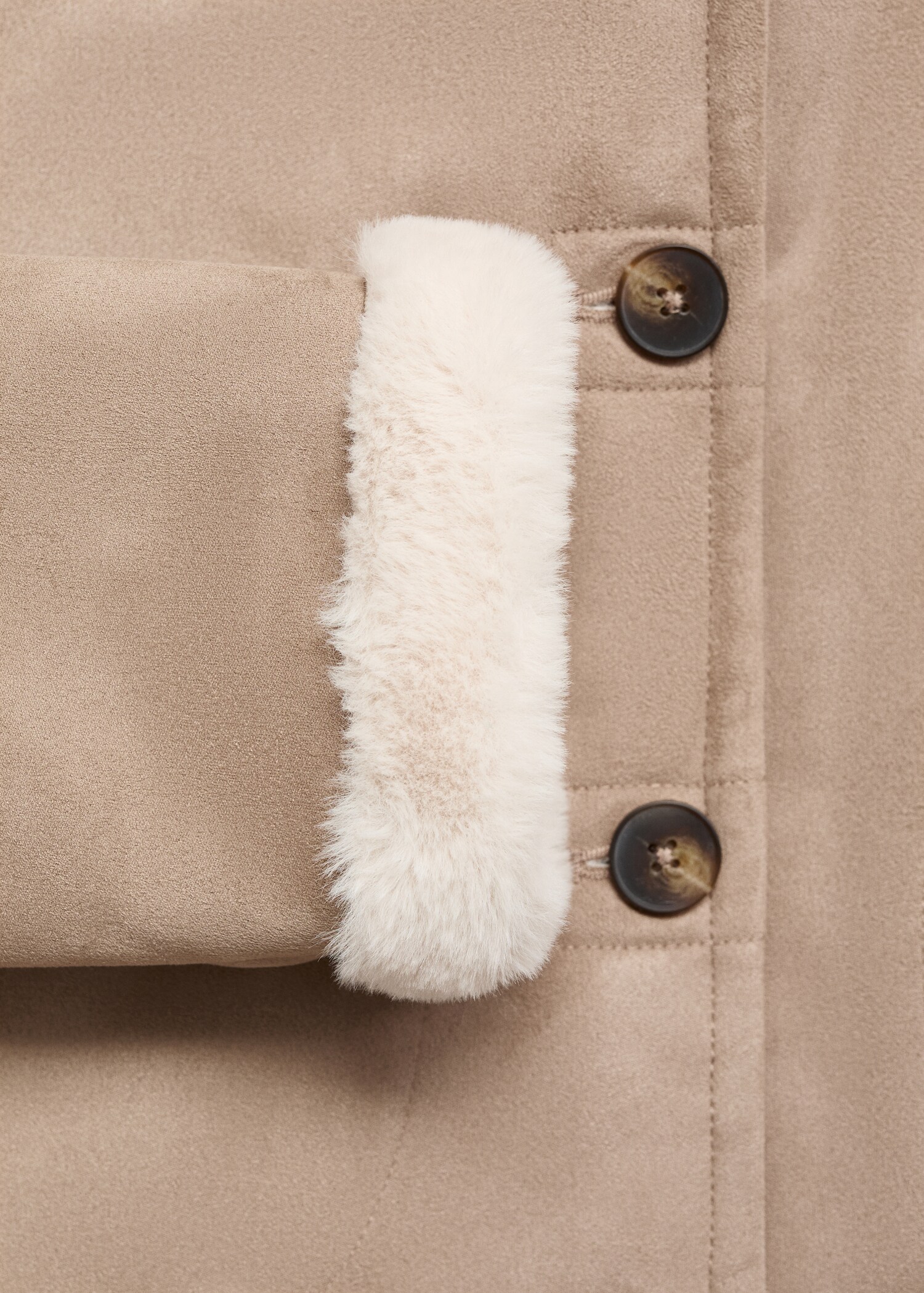 Manteau en suédine et imitation fourrure - Détail de l'article 0