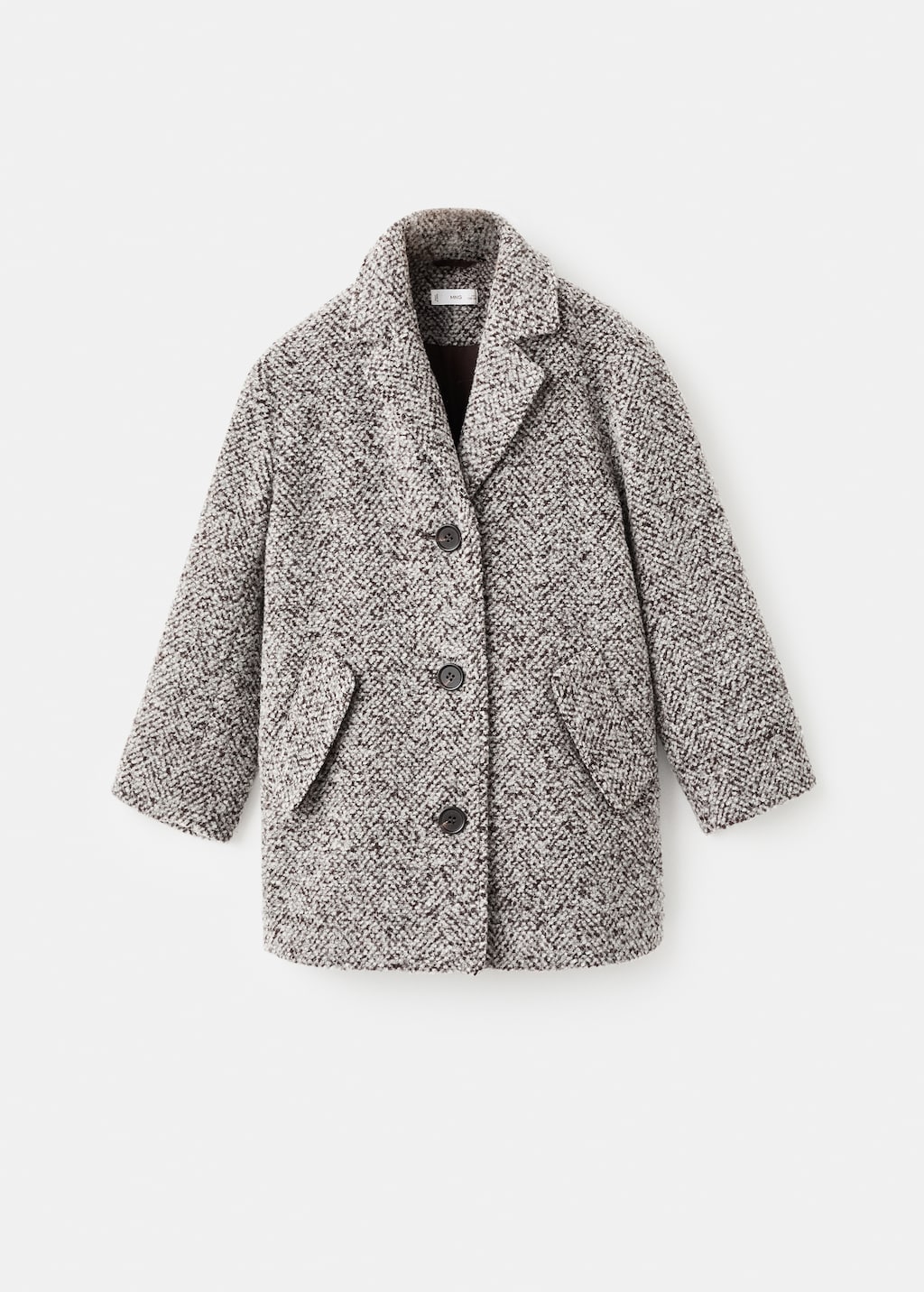 Flecked wool-blend coat
