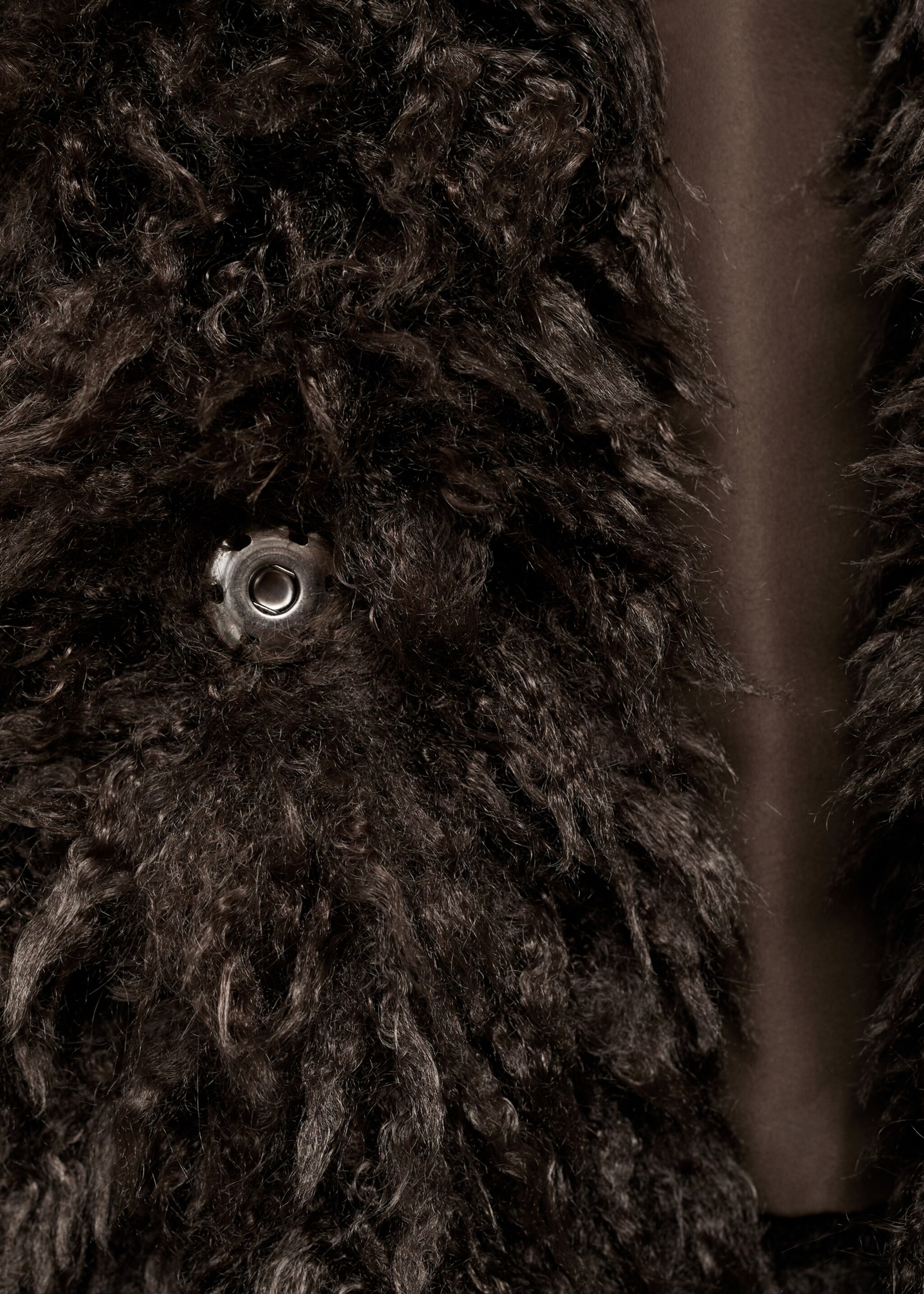Short fur effect coat - Details of the article 0, Brown. Ref: 17016337-00.