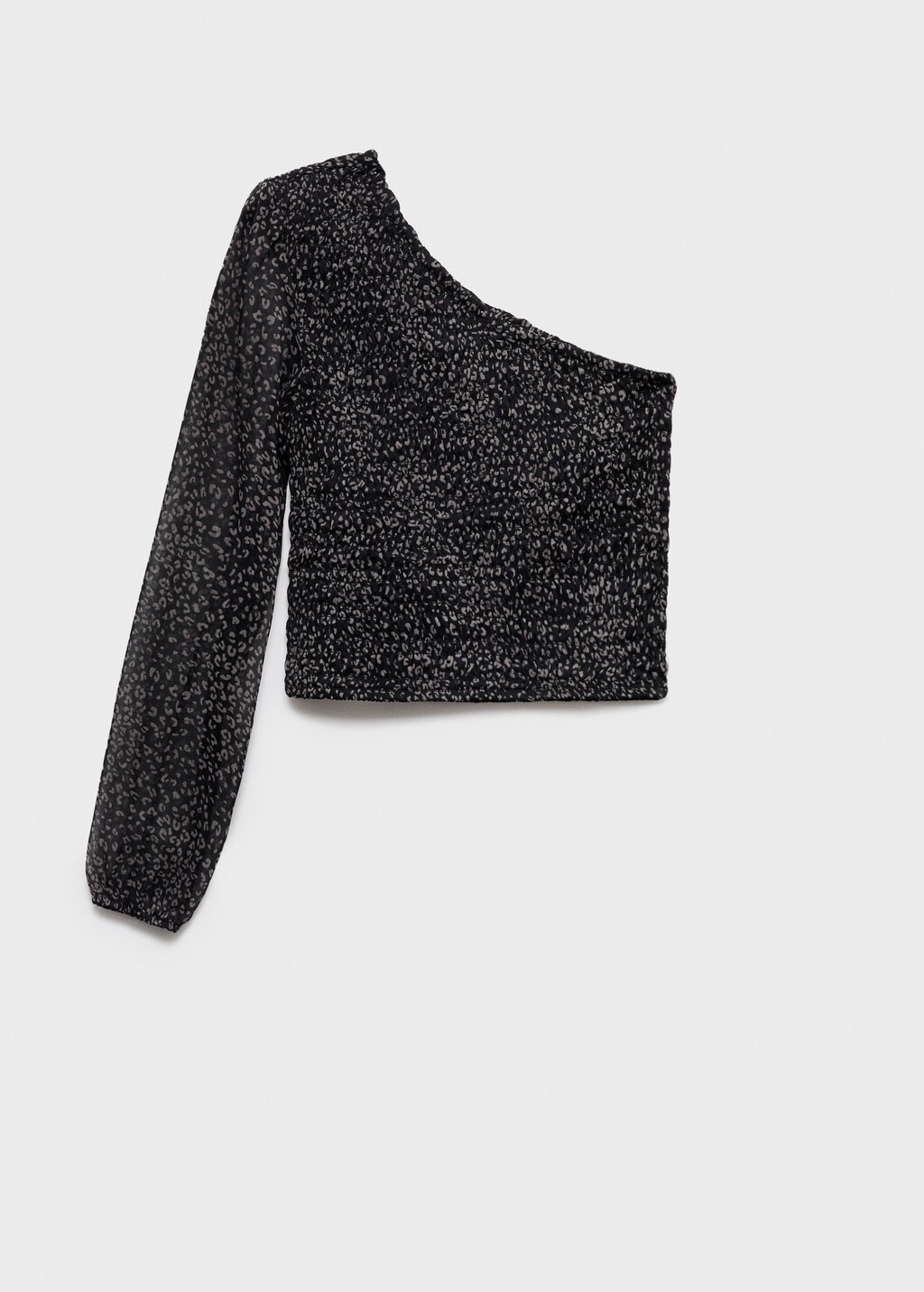 Asymmetrical leopard-print blouse